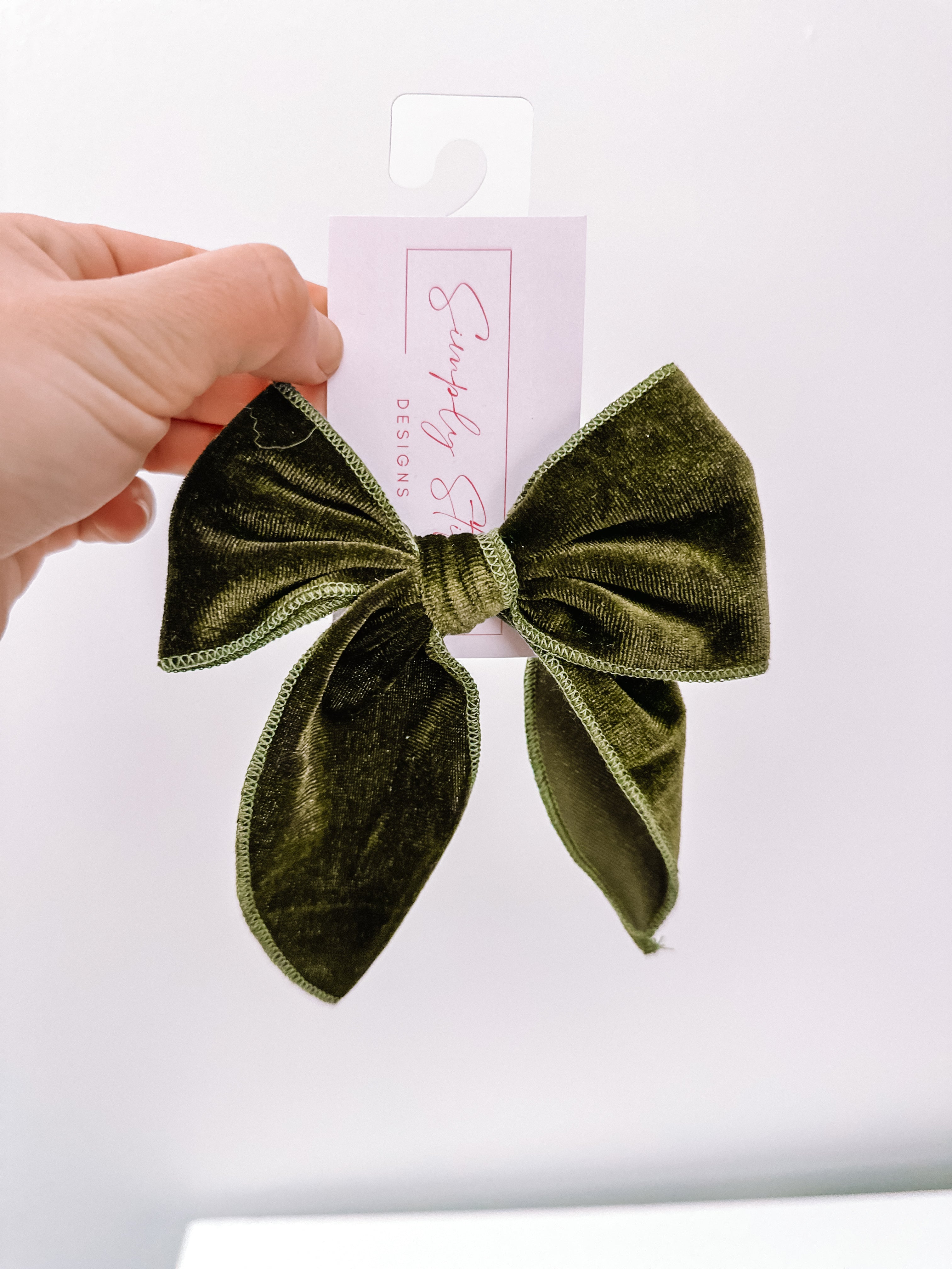 Infant-Child Velvet Hair Bow Clip