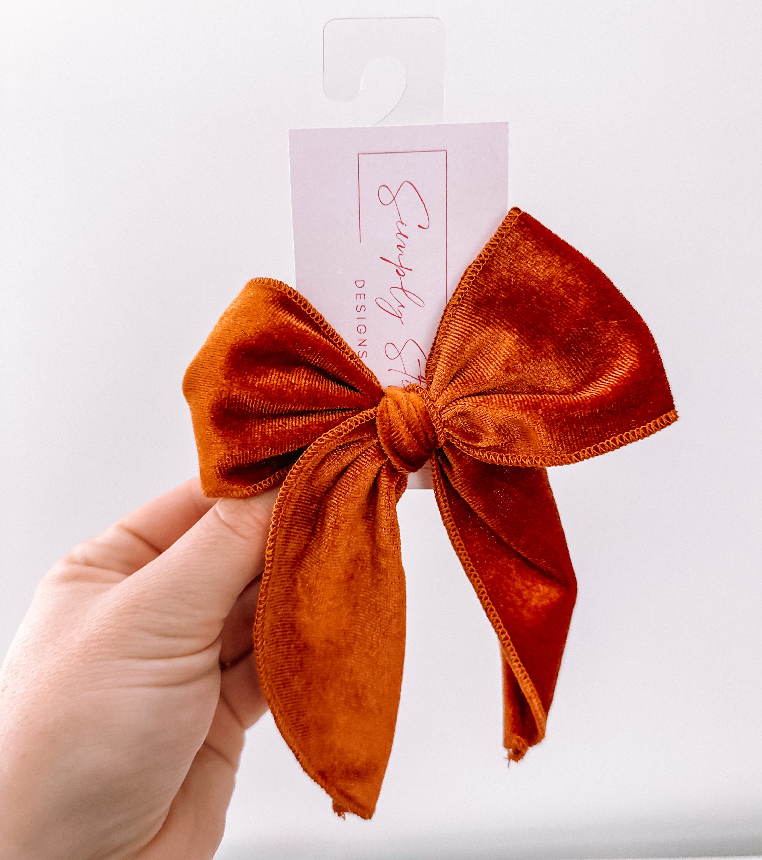 Infant-Child Velvet Hair Bow Clip