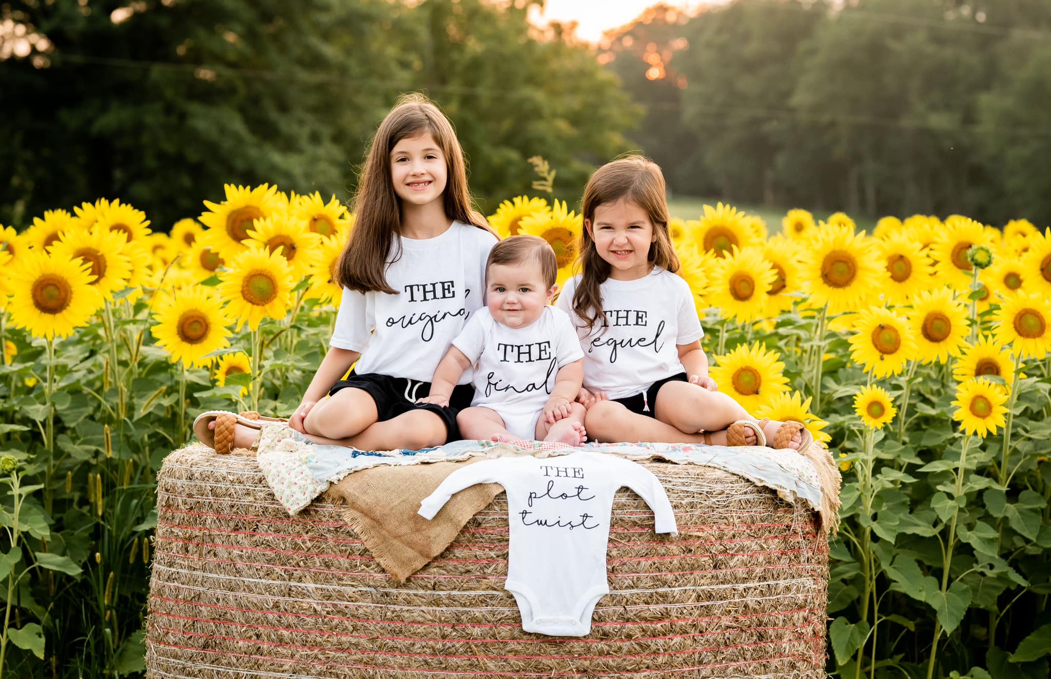 The Original The Sequel The Finale Matching Sibling White Shirts for Siblings or Pregnancy Announcement