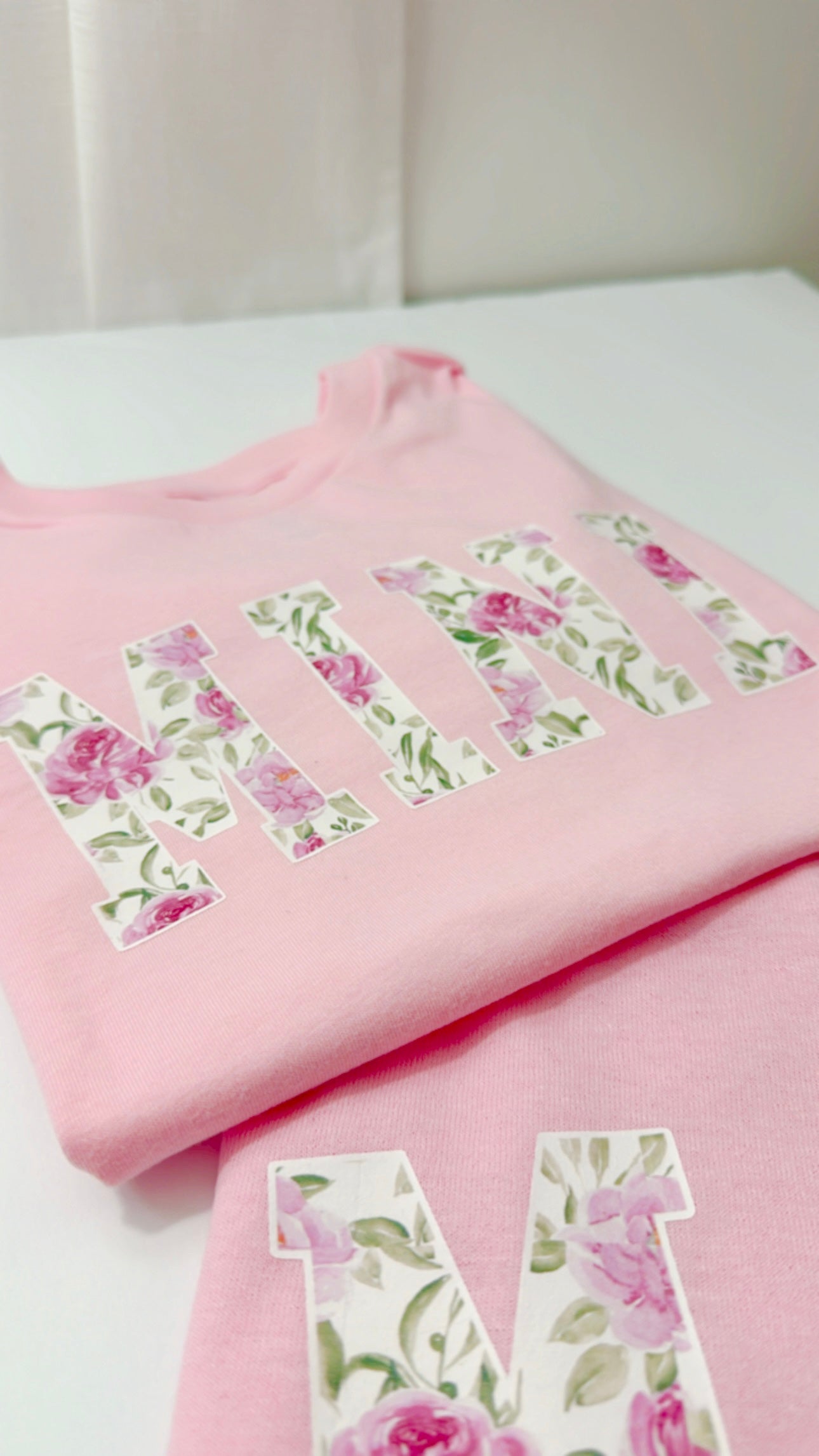 Mommy and Me Spring Floral Matching Pink T-Shirt Set