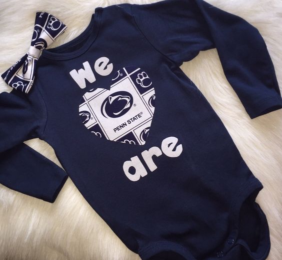 Navy and White PSU Football Outfit With Bow