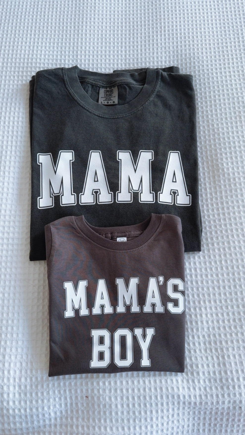 Mama’s Boy and Mama Grey Matching Shirts for Mom and Son