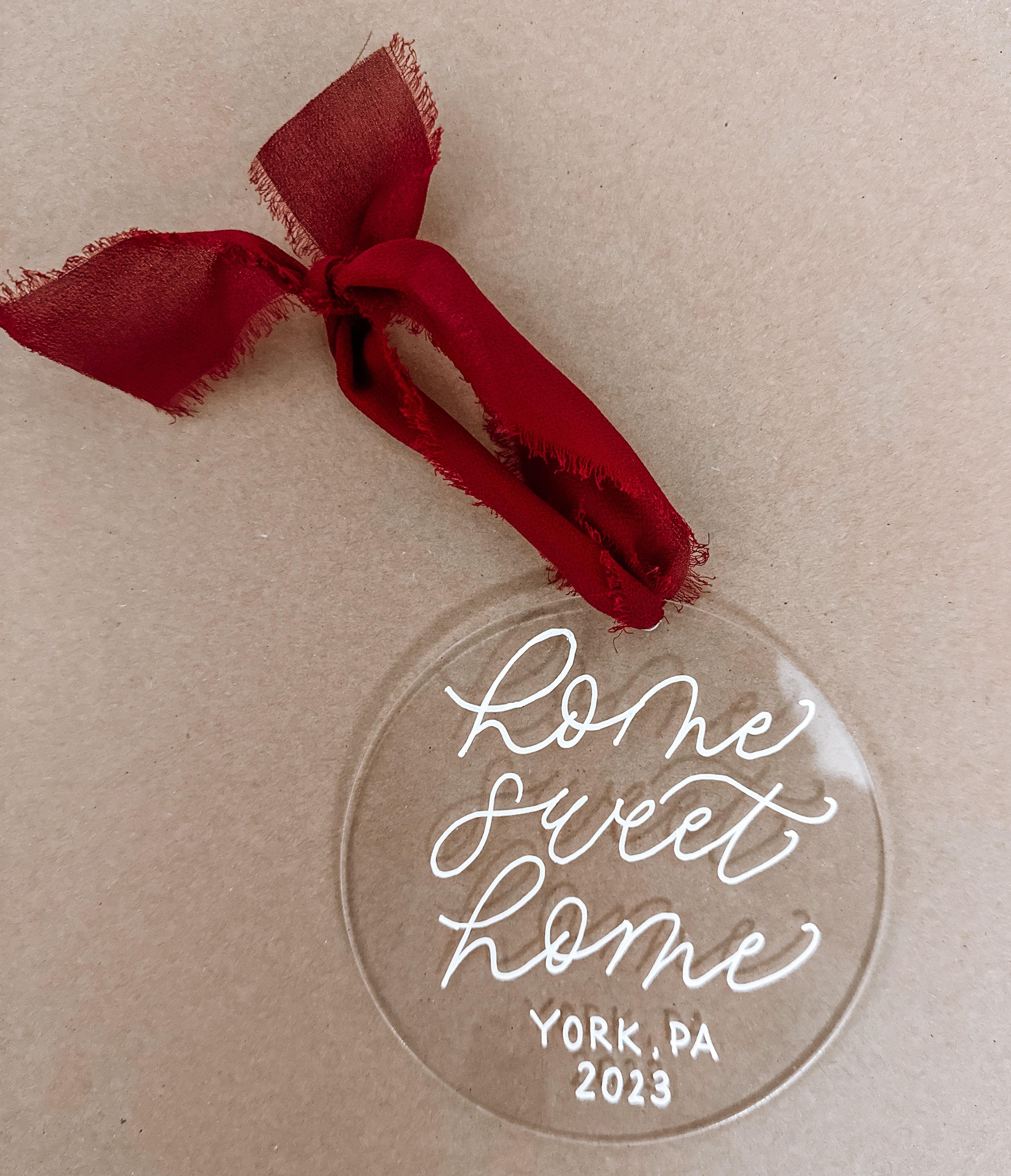 Home Sweet Home Personalized Acrylic Christmas Ornament