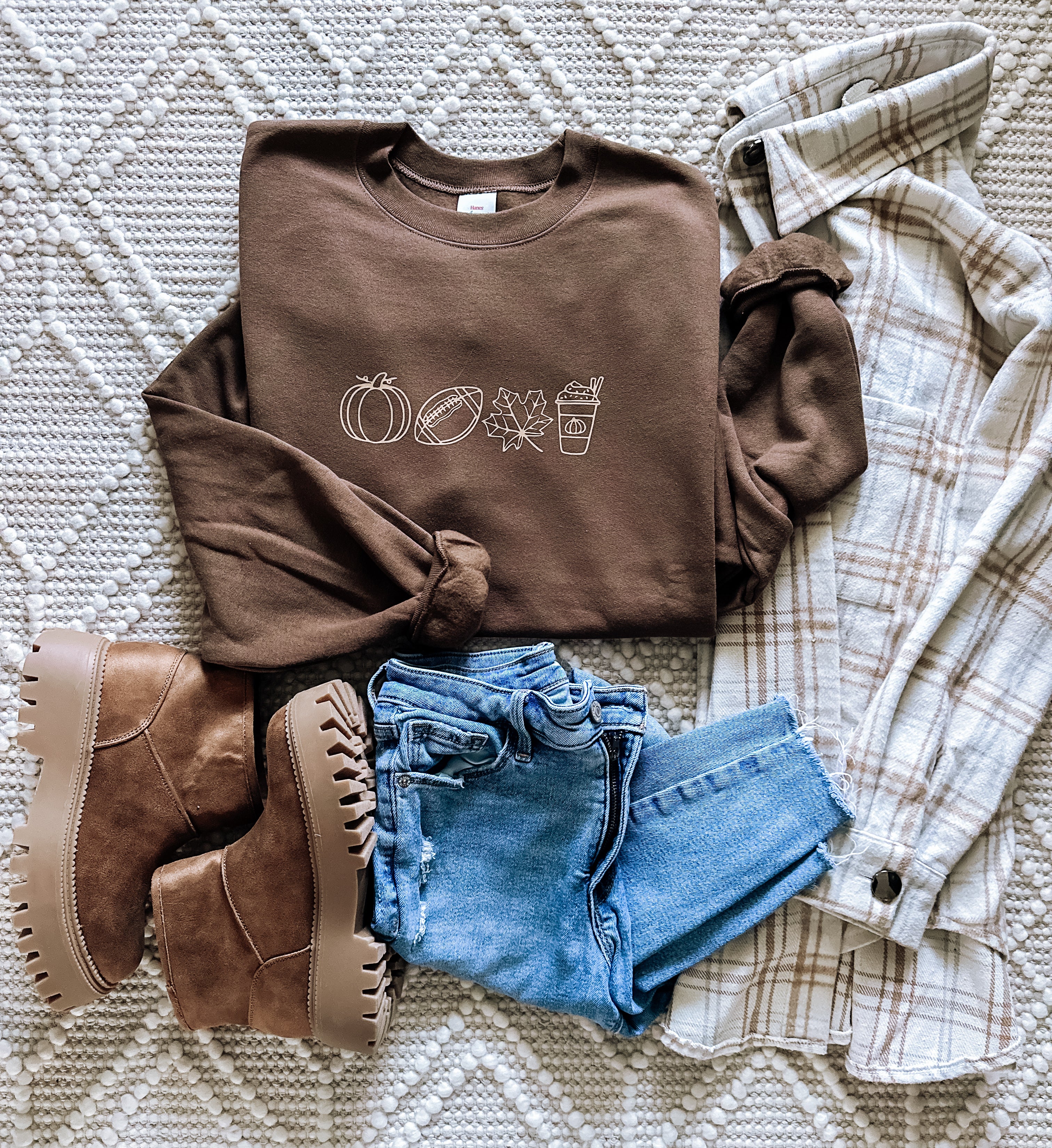 Fall Vibes Brown Crewneck