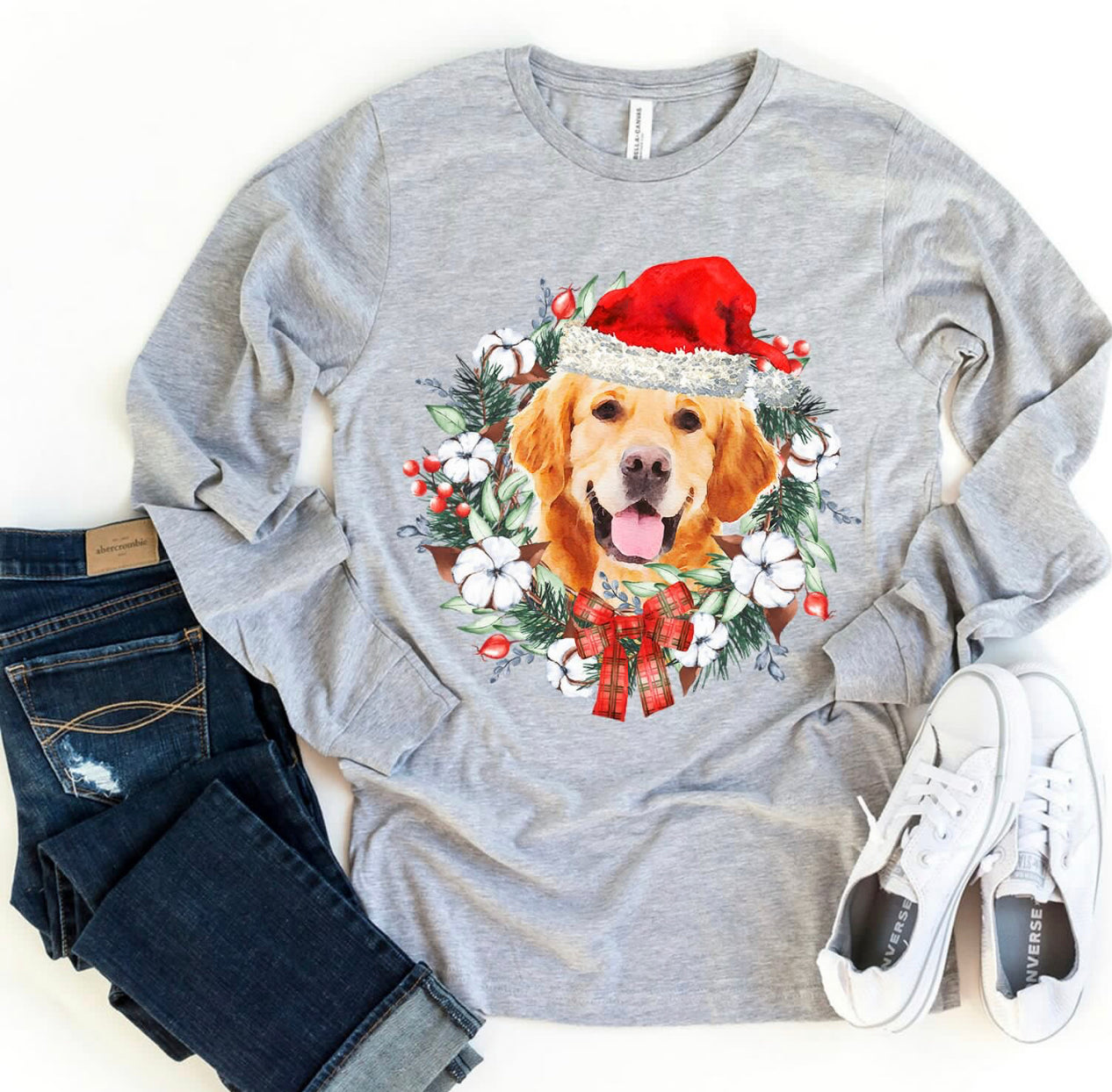 Golden Retriever Christmas Long Sleeve Tee