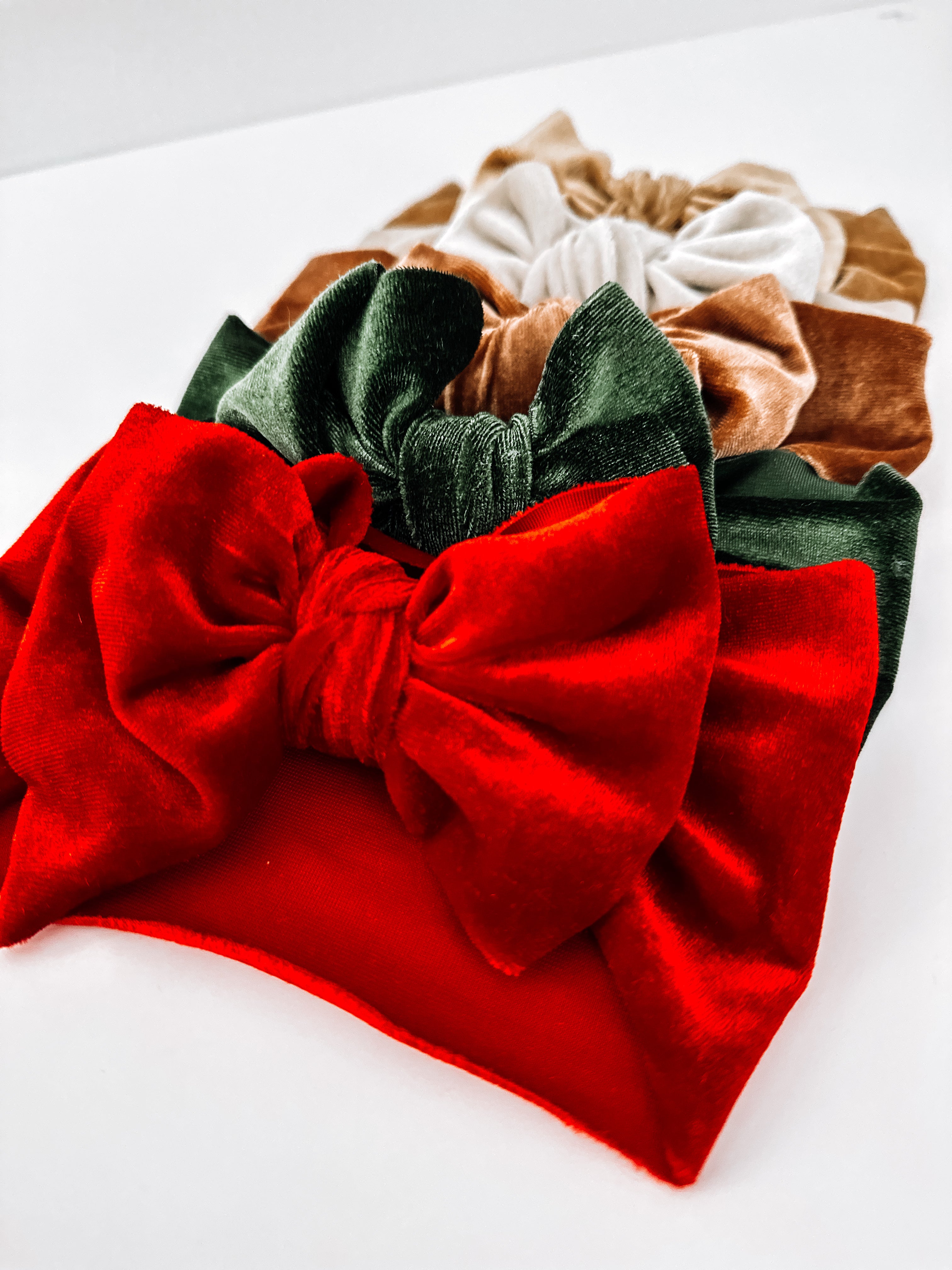Christmas Colored Infant-Child Stretchy Velvet Headbands