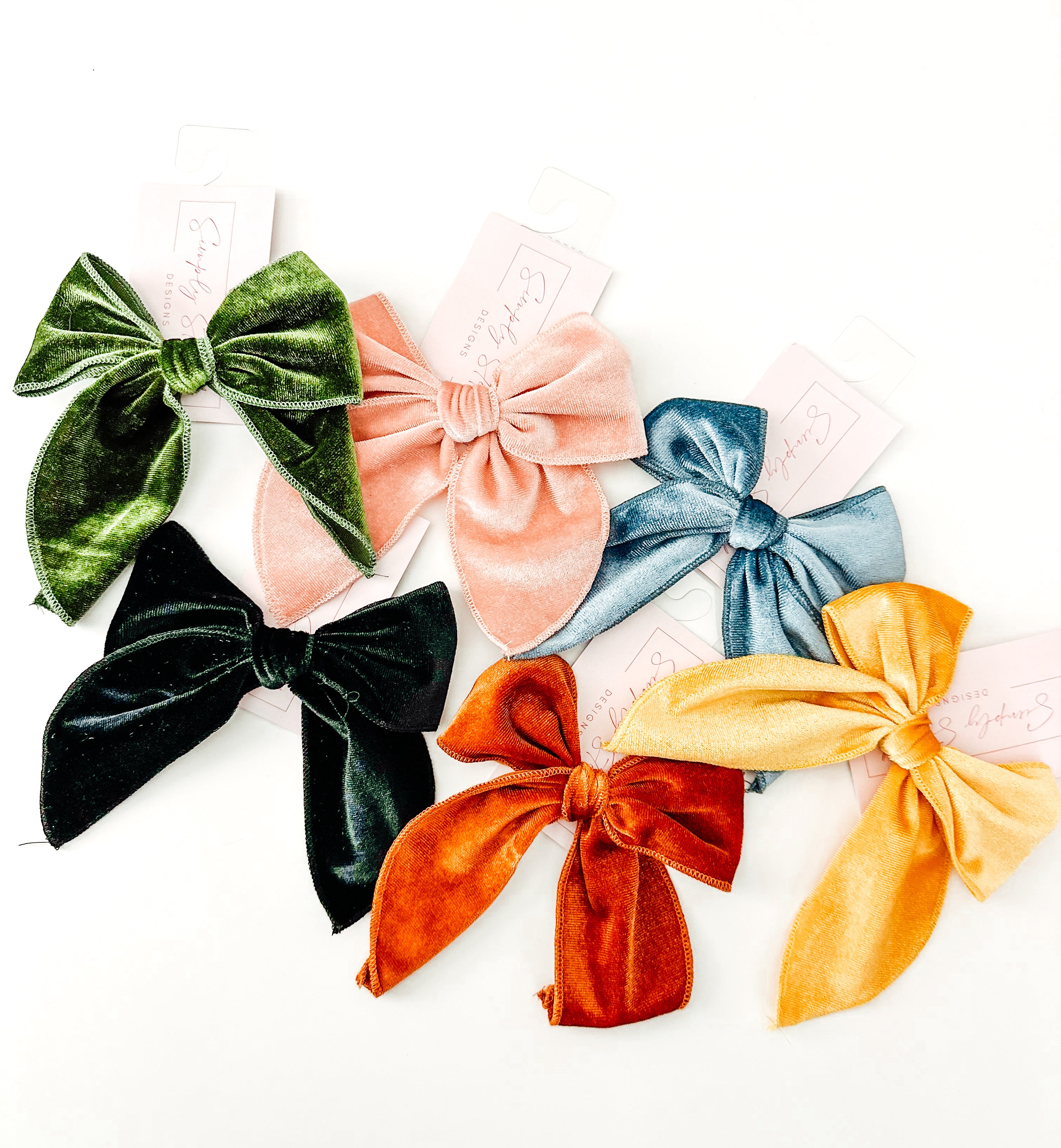 Infant-Child Velvet Hair Bow Clip