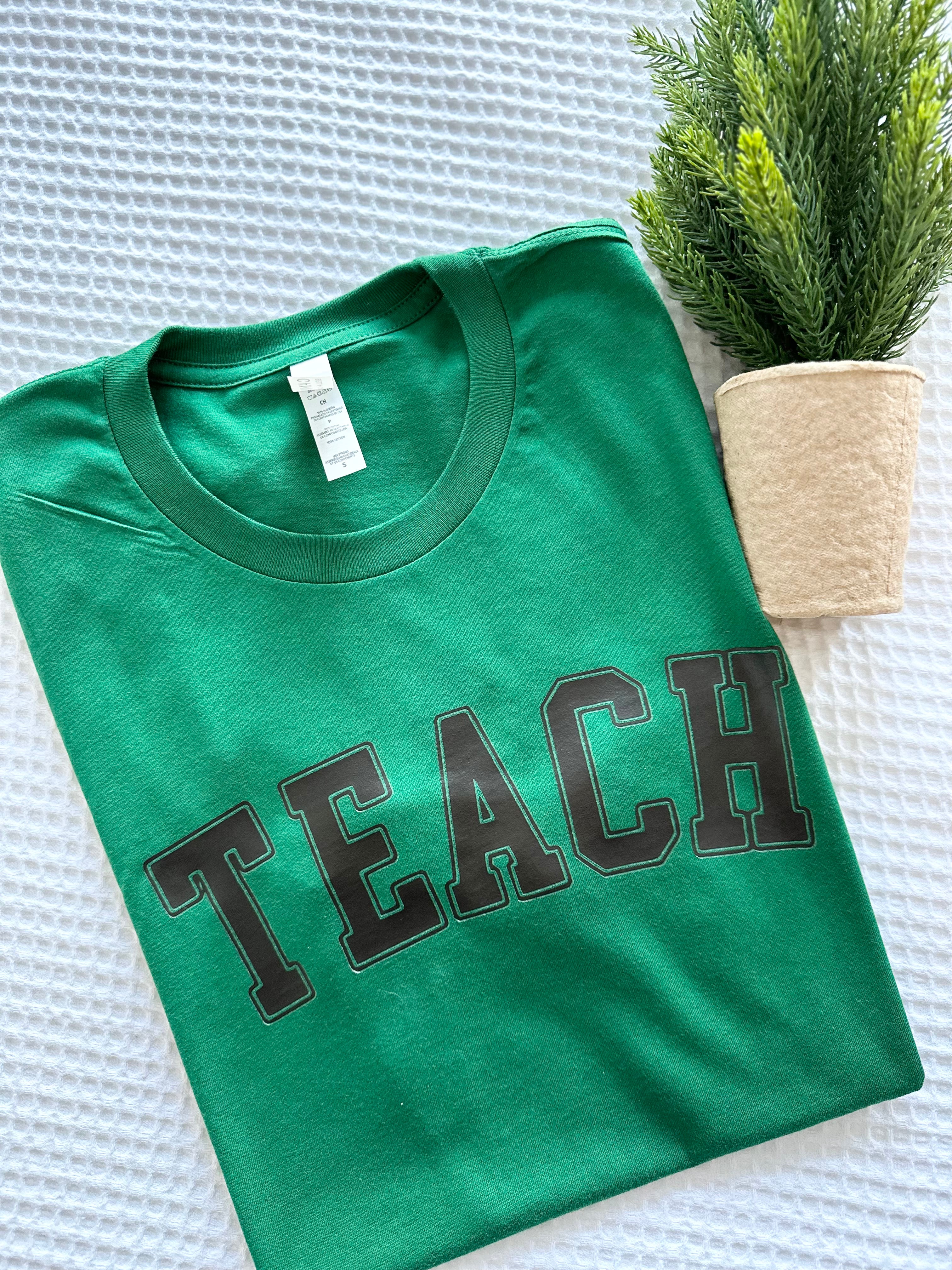 TEACH Green Christmas Tee