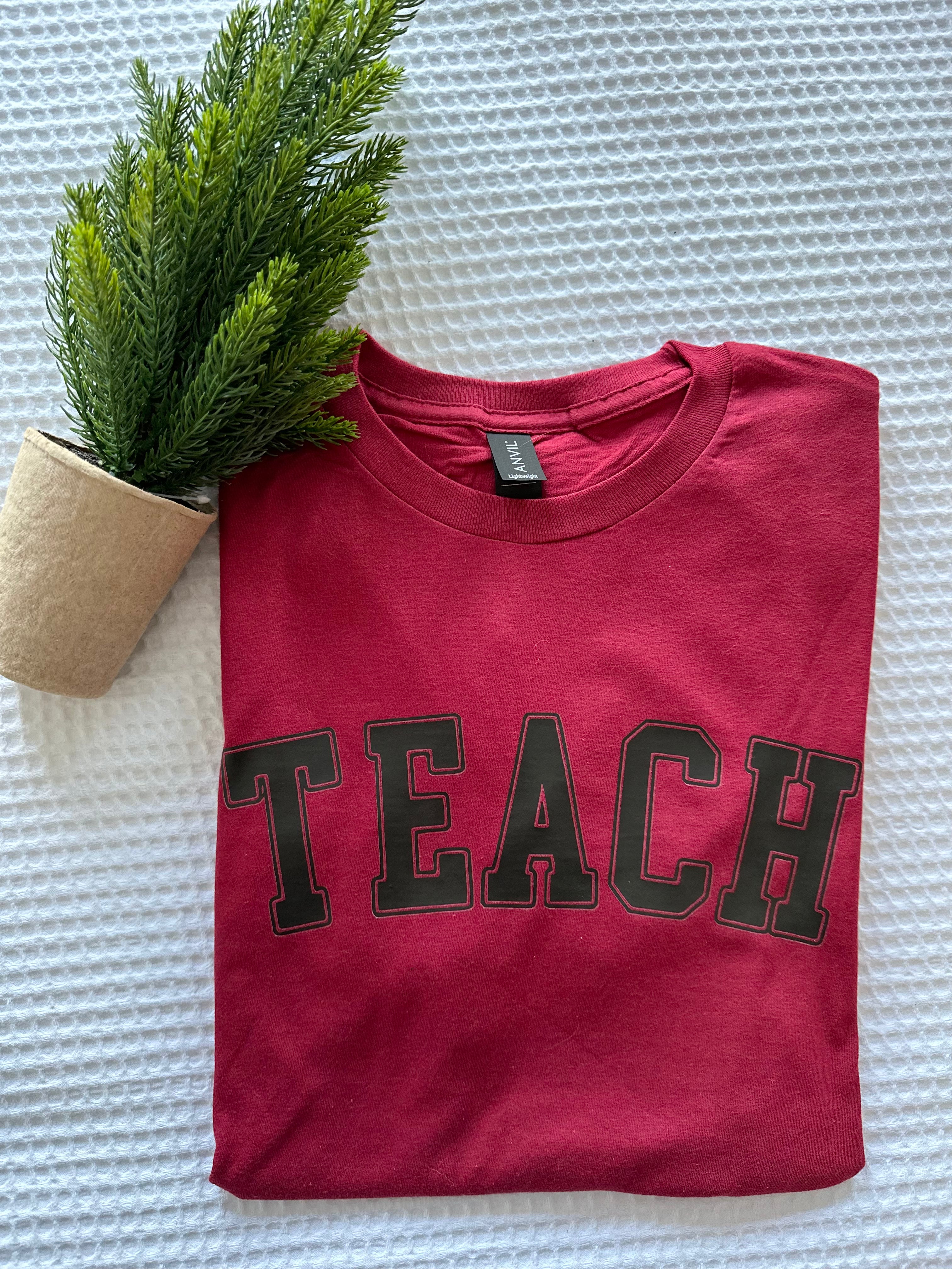 TEACH Red Christmas Tee