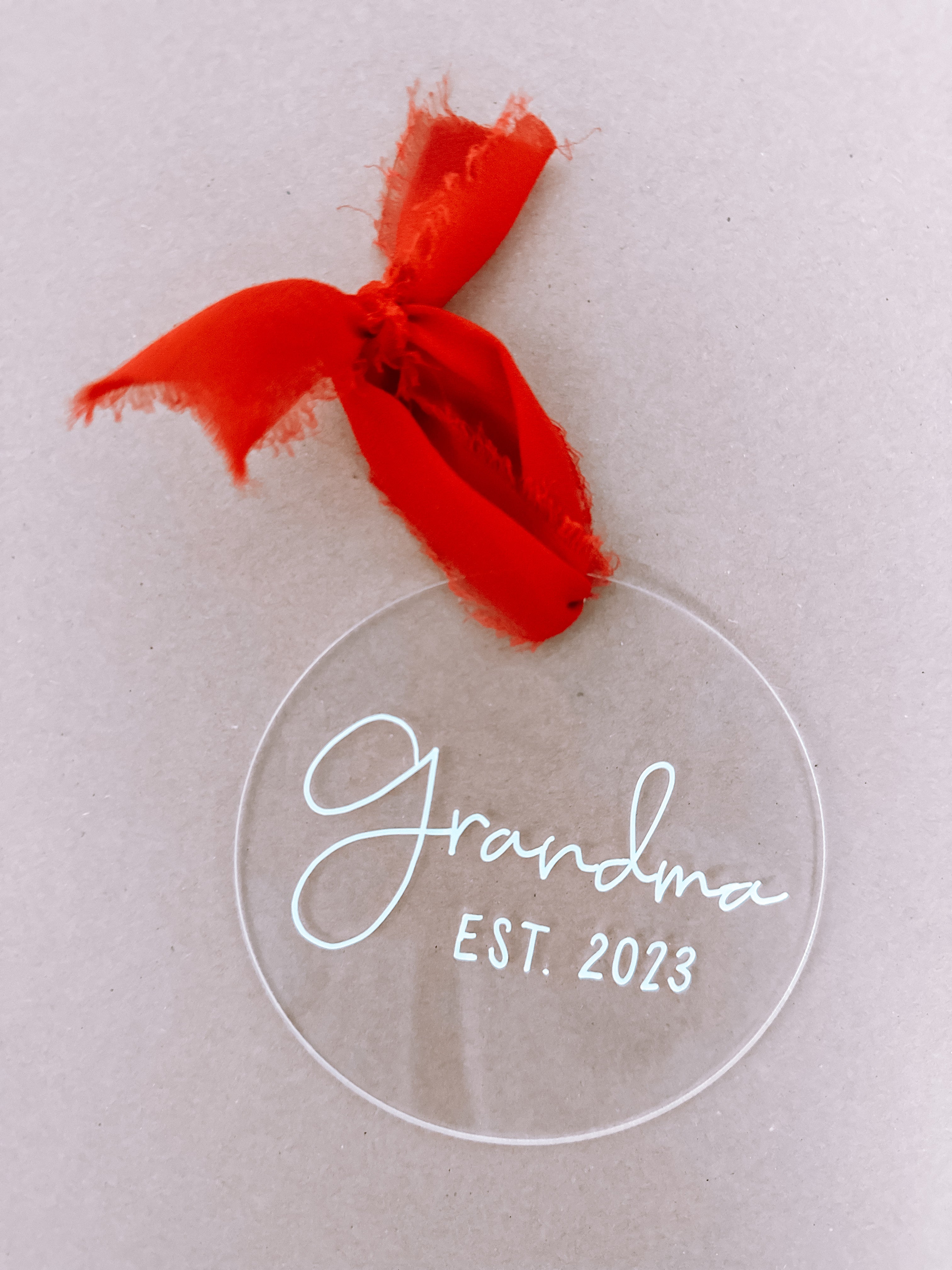 Grandma Est. 2023 Acrylic Christmas Ornament