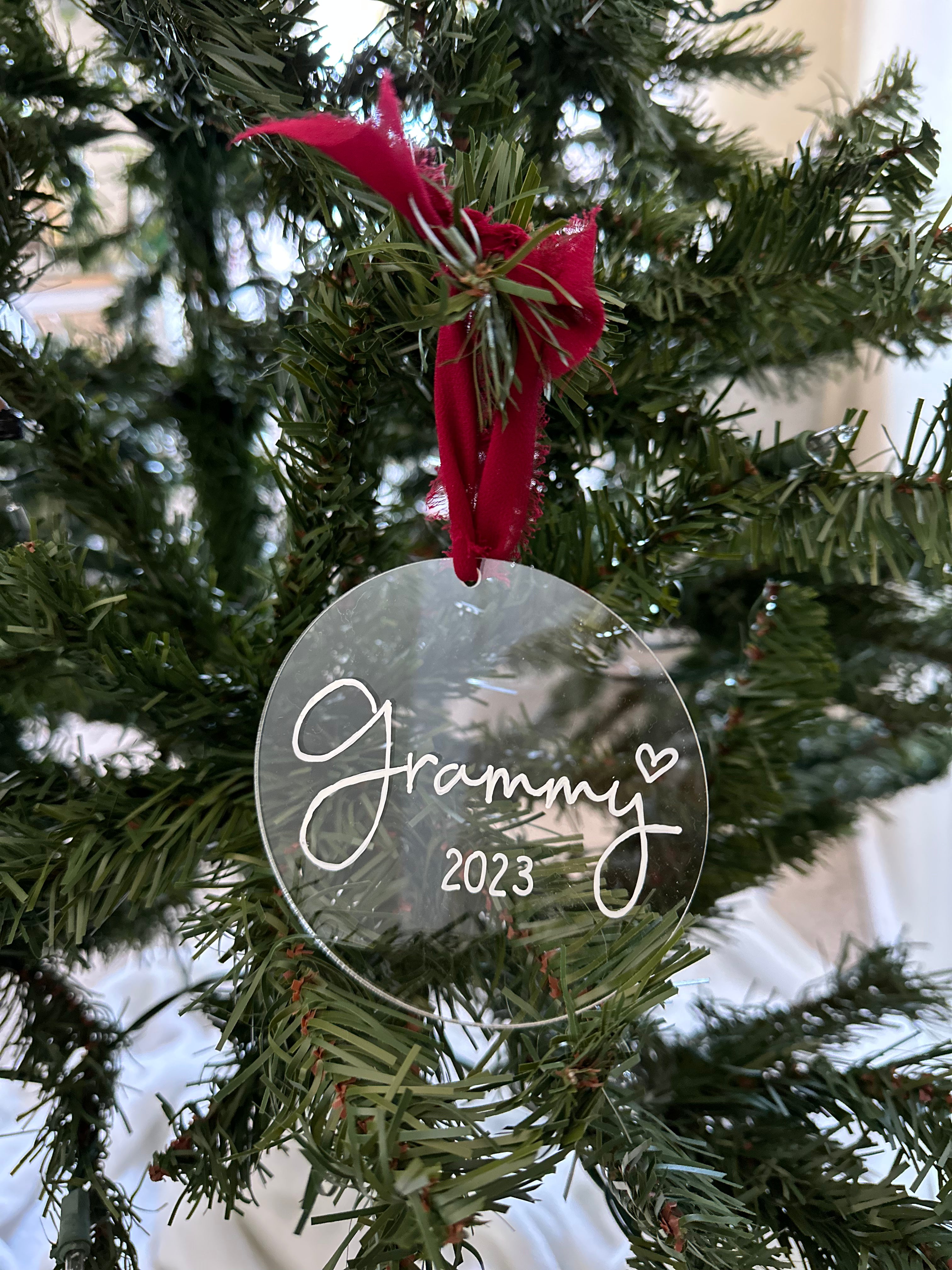 Personalized Grandma Nana Gigi Christmas 2023 Acrylic Christmas Ornament