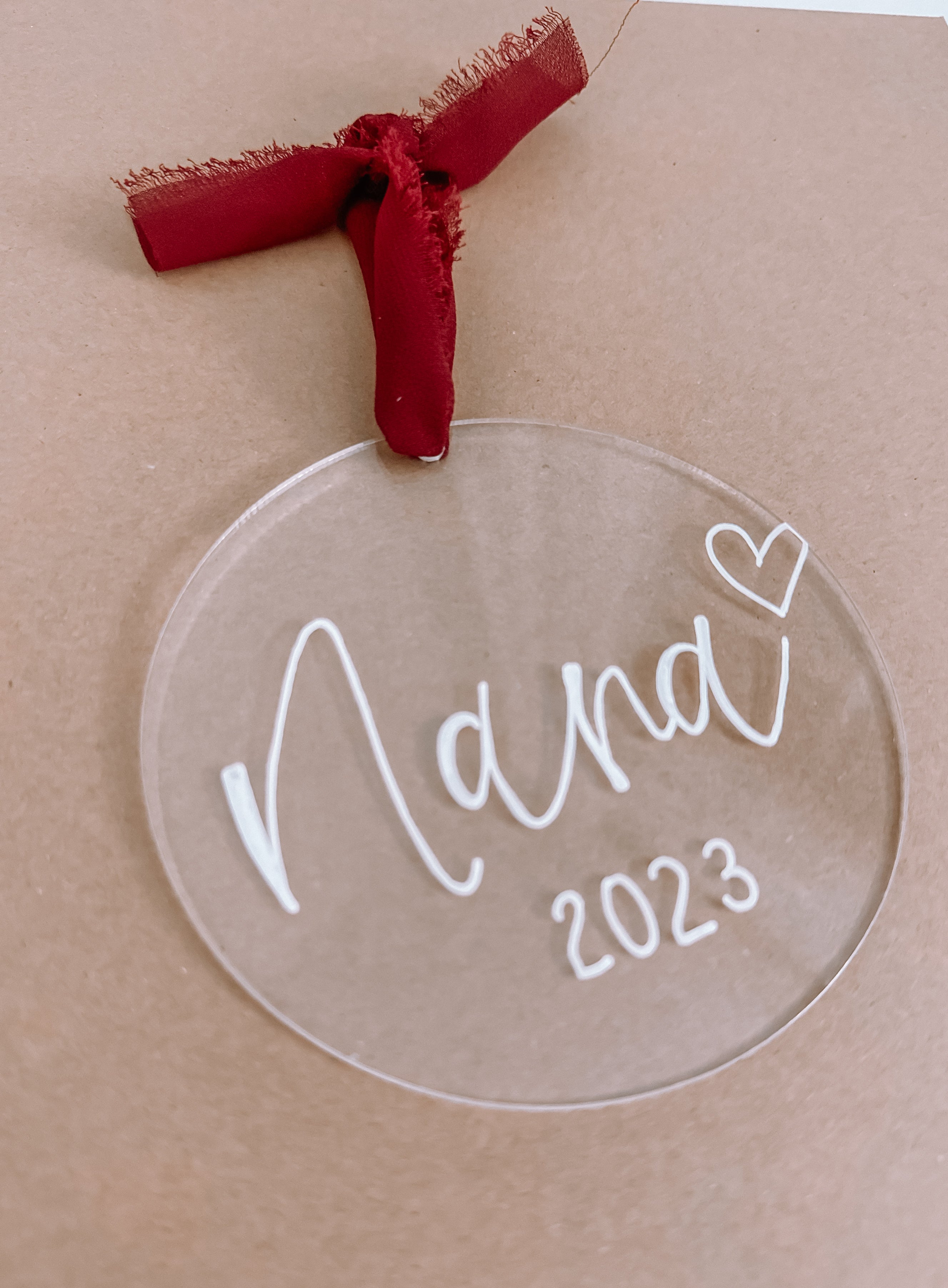 Personalized Grandma Nana Gigi Christmas 2023 Acrylic Christmas Ornament