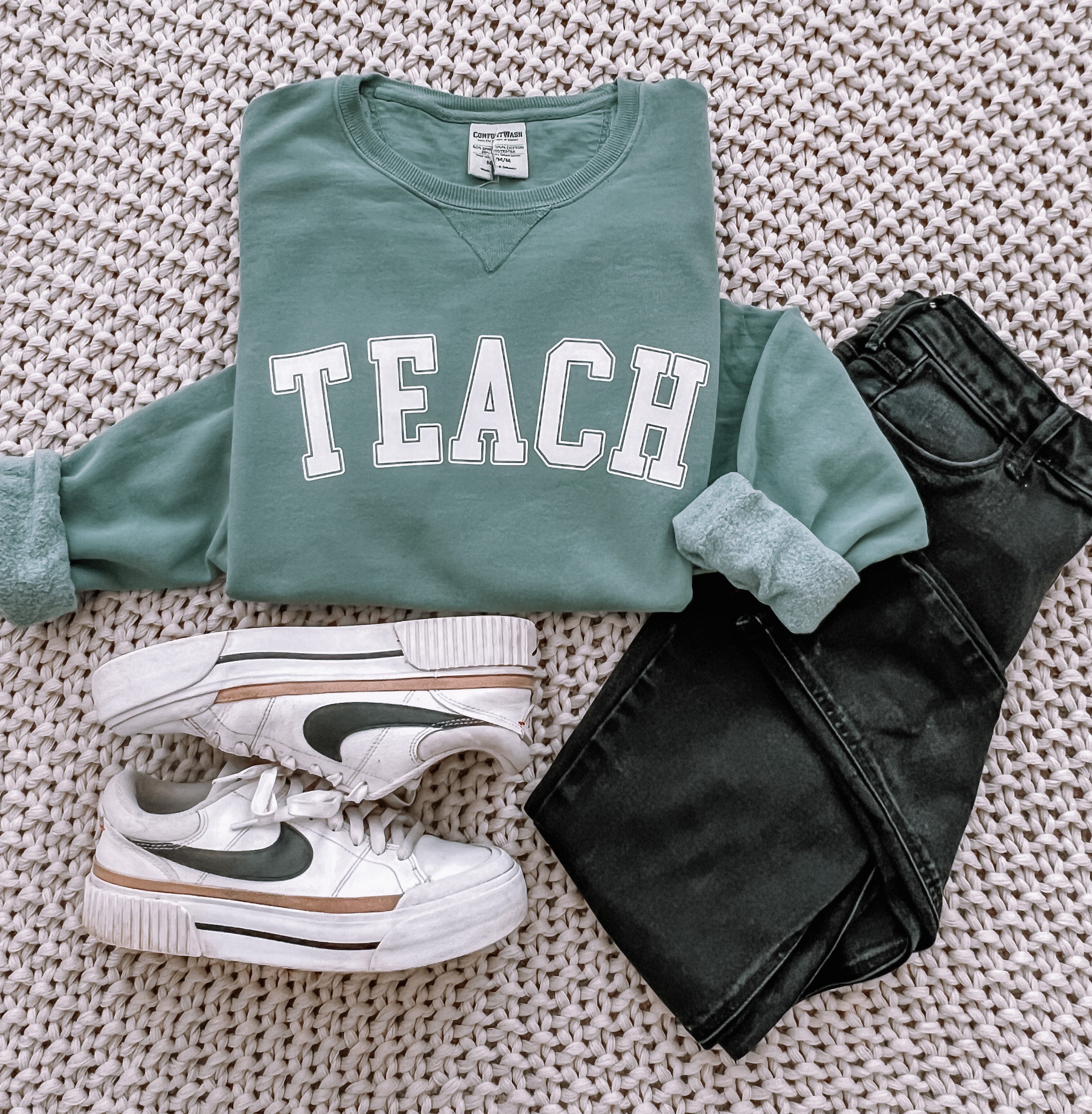 Blue Spruce Comfy Teach Crewneck Sweatshirt