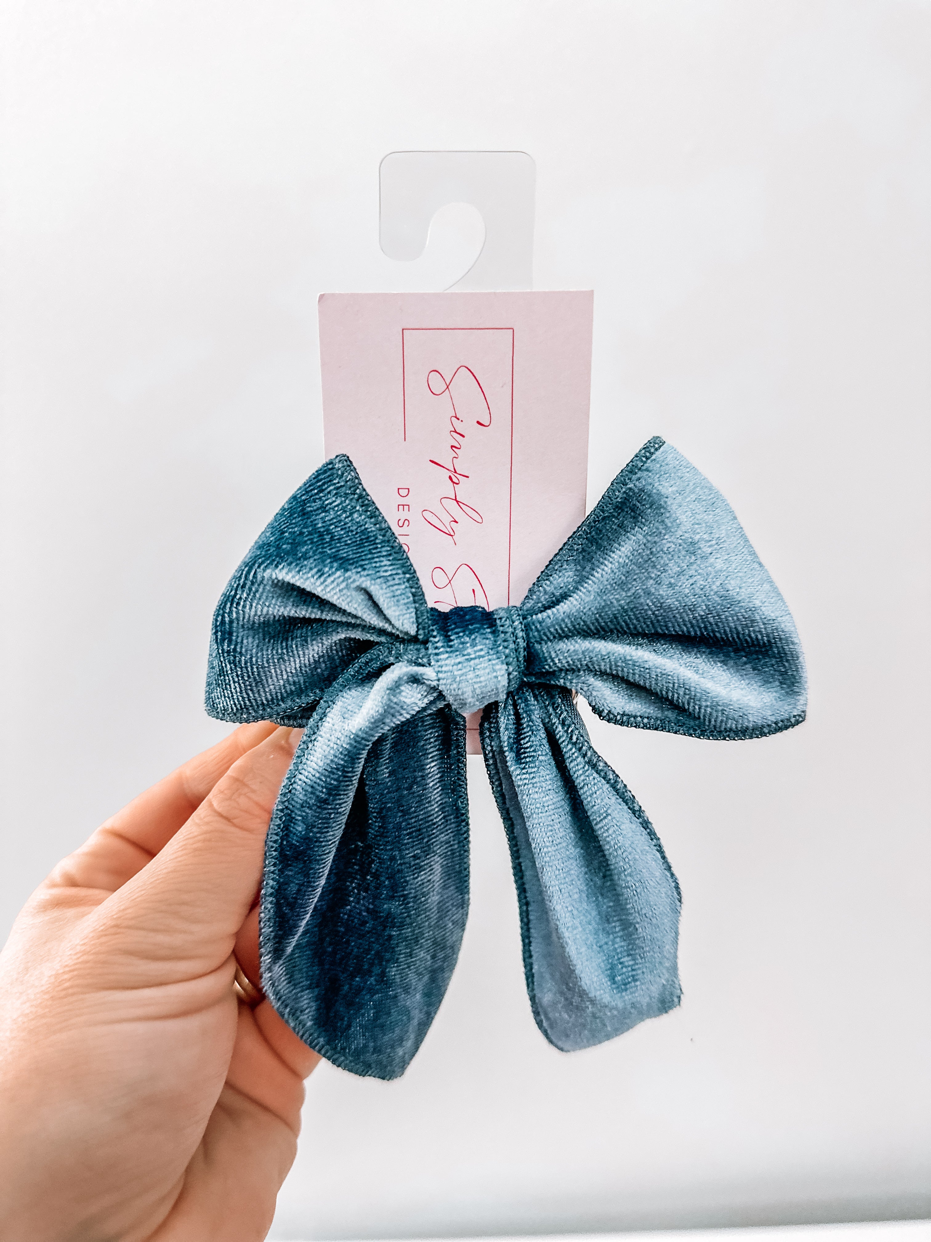 Infant-Child Velvet Hair Bow Clip