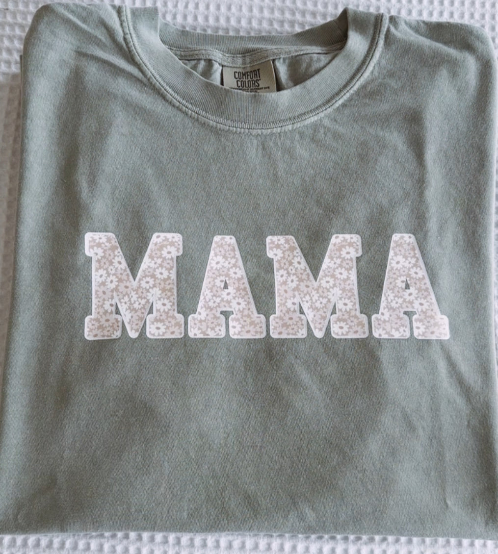 Mama Tan and White Sage Green T-Shirt