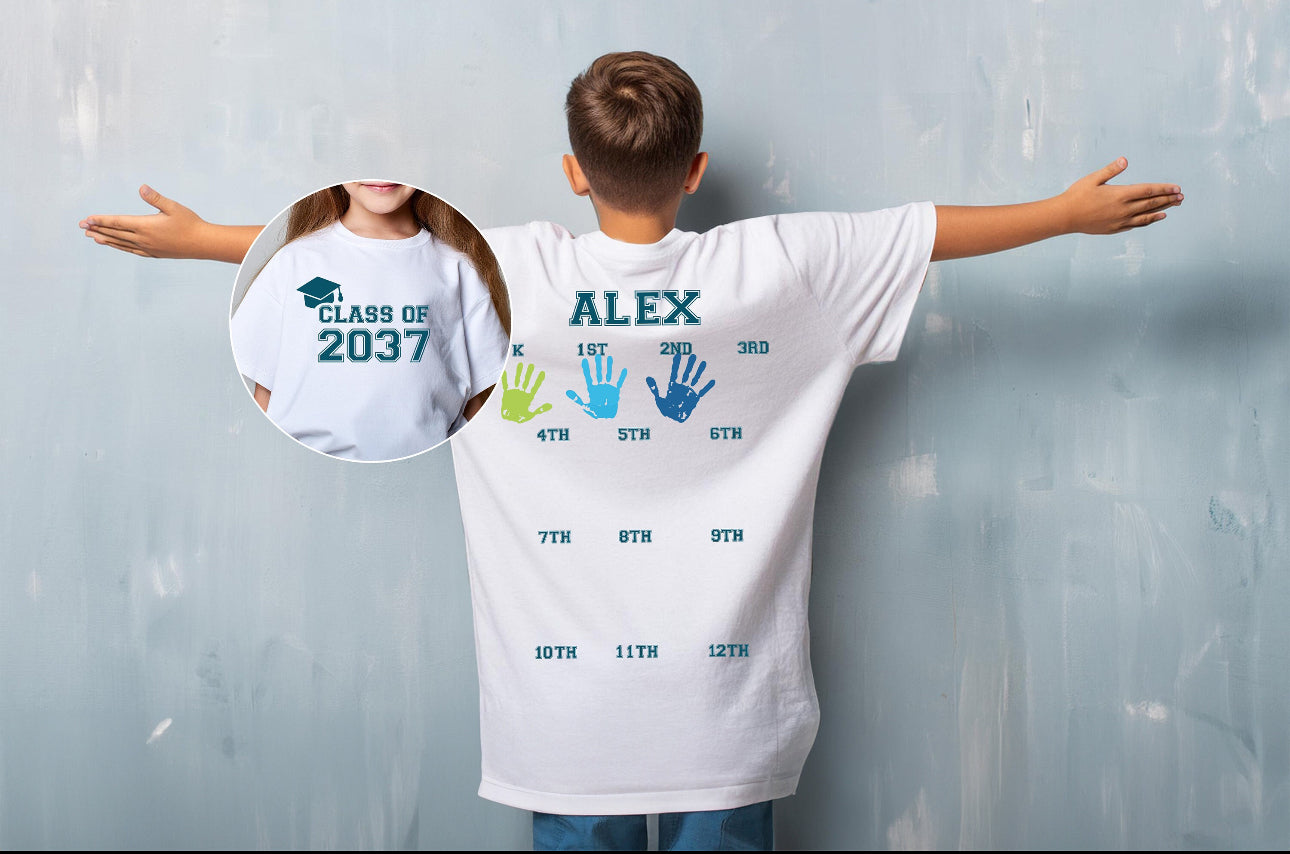 Class Of Handprint Shirt, Graduation Shirt, First Day of School Shirt, Grow With Me Shirt, Kids Shirt