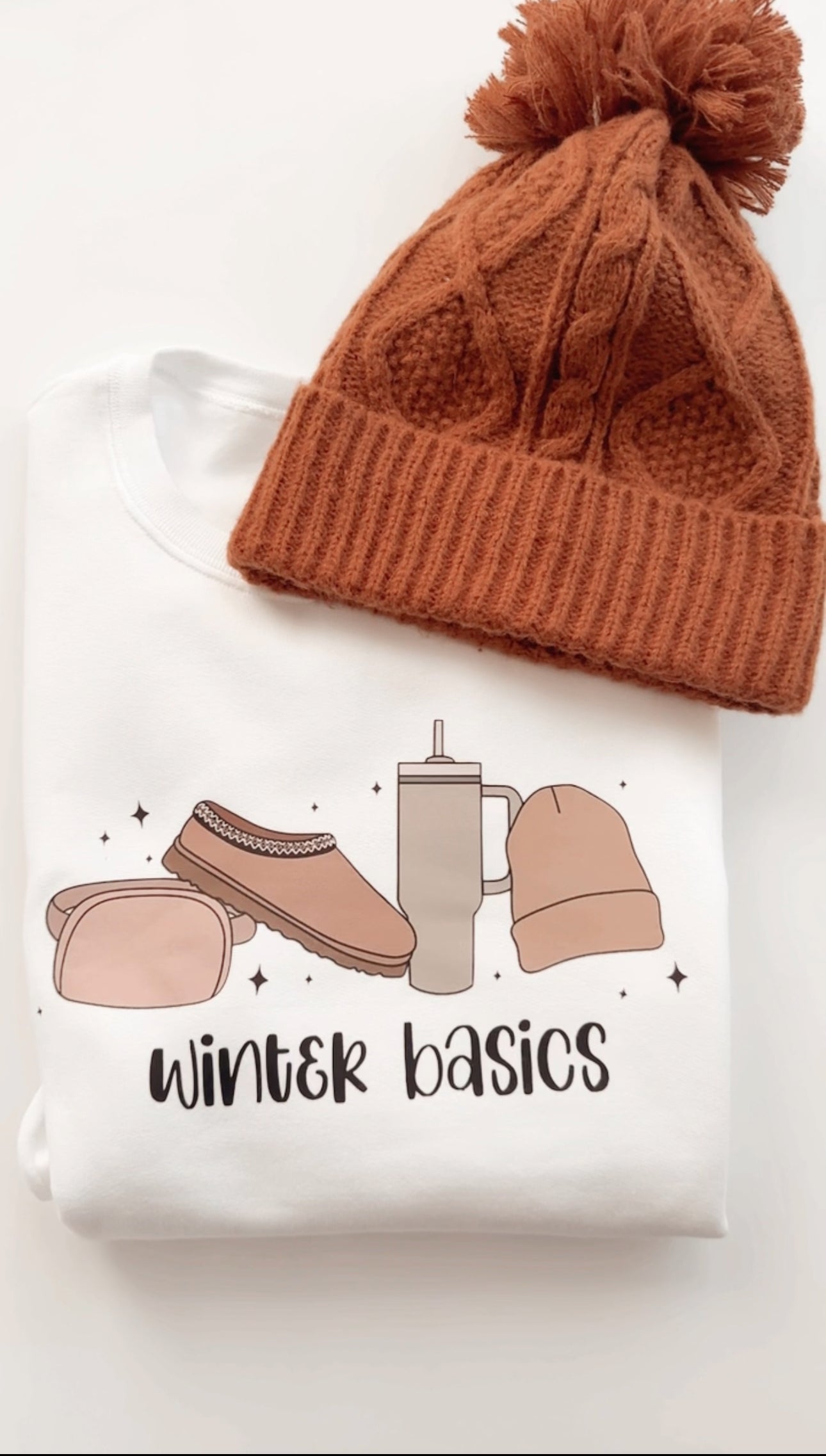 Winter Basics White Trendy Crewneck