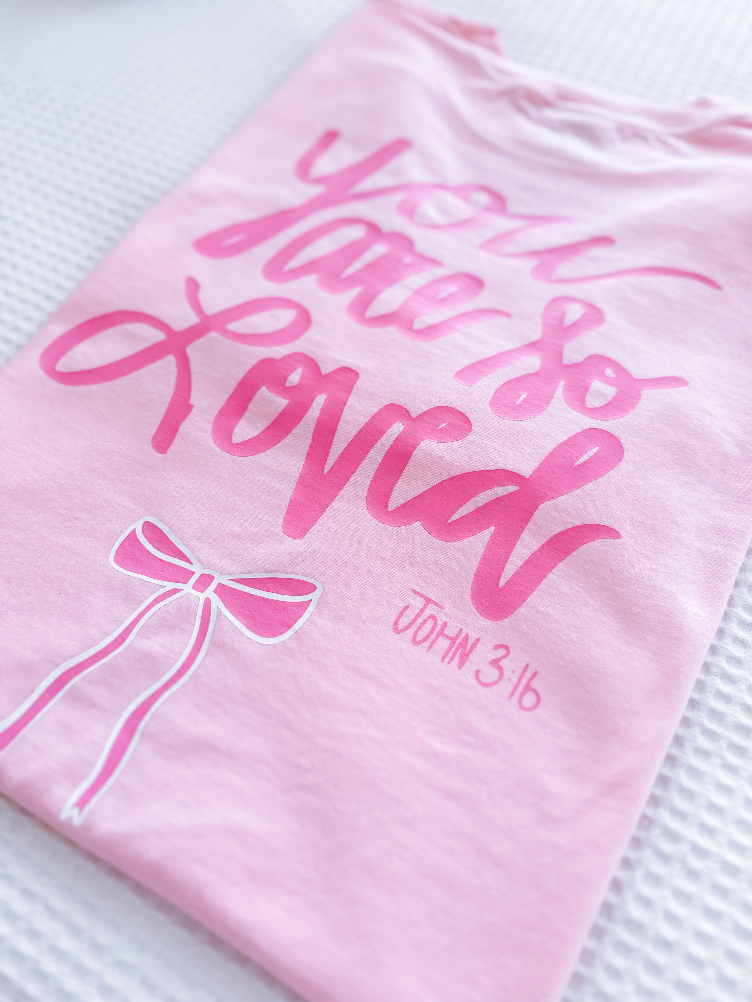 You Are So Loved John 3:16 Pink T-Shirt, Faith-Inspired Comfort Colors T-Shirt