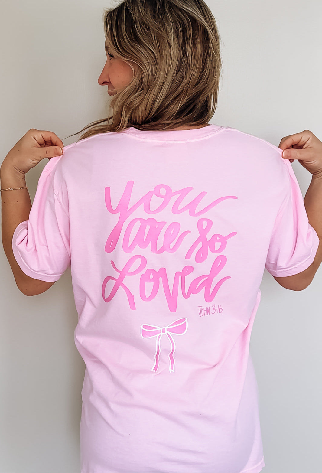 You Are So Loved John 3:16 Pink T-Shirt, Faith-Inspired Comfort Colors T-Shirt