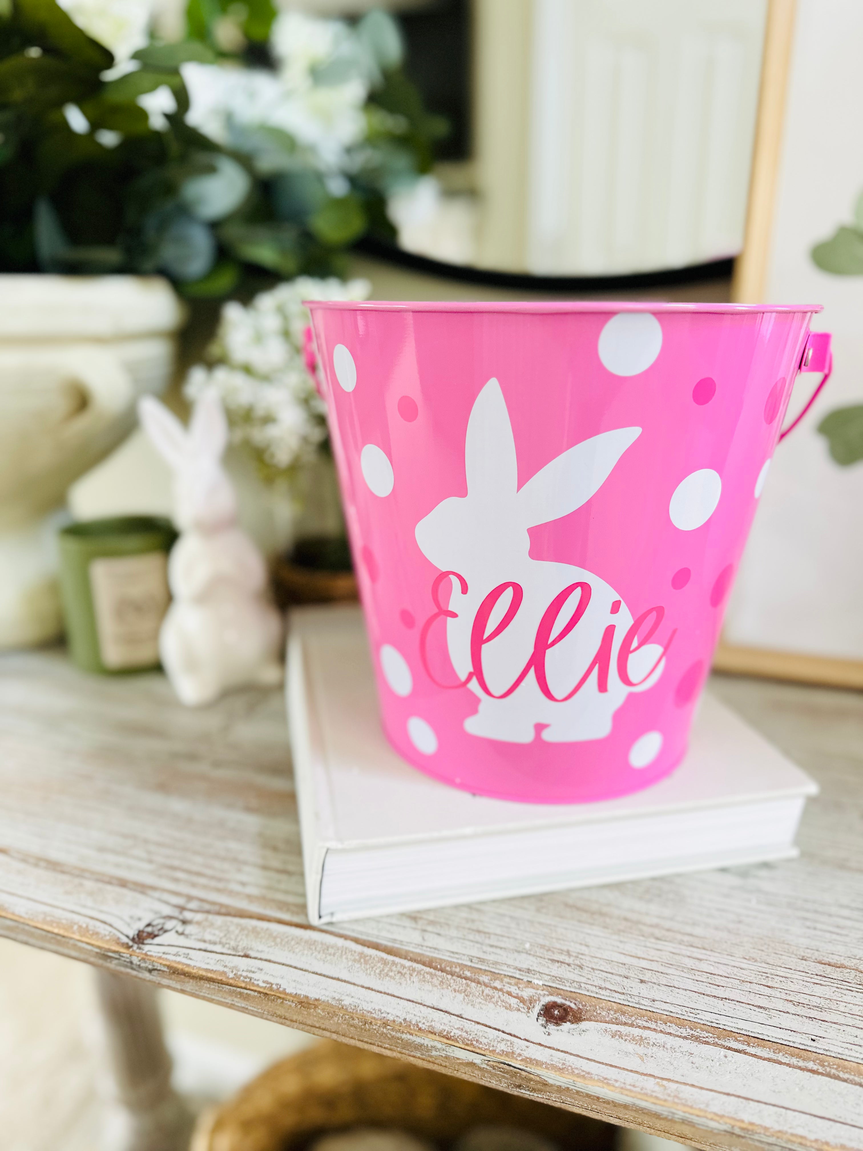 Personalized Kids Easter Basket Tin Pail