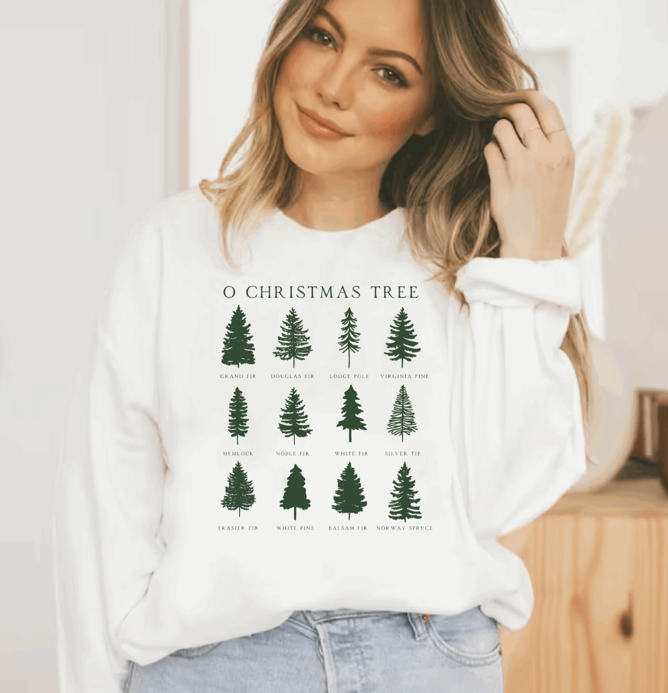 O Christmas Tree White Crewneck