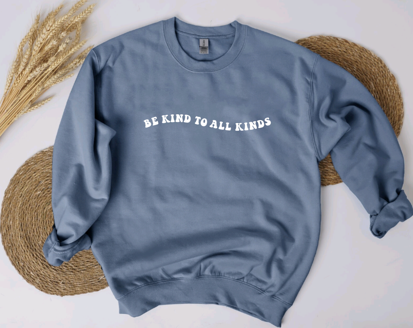 Be Kind To All Kinds Blue Crewneck