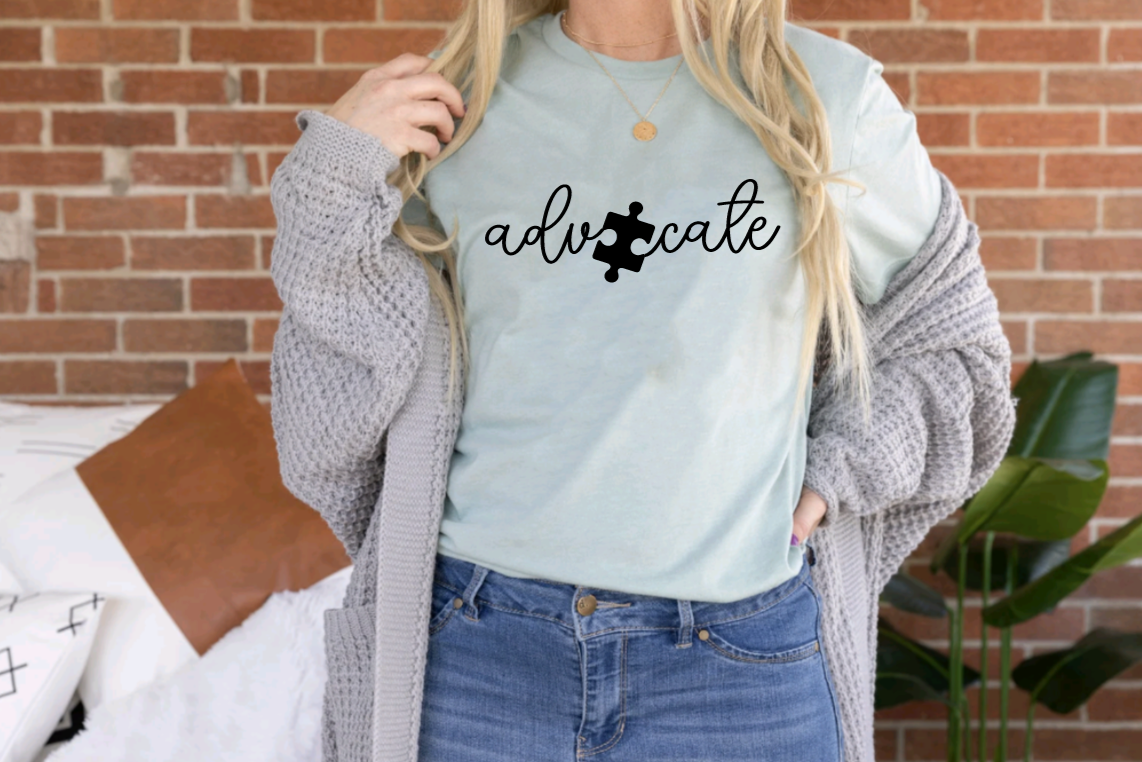 Advocate Accept Adapt Autism Awareness Dusty Blue T-Shirt