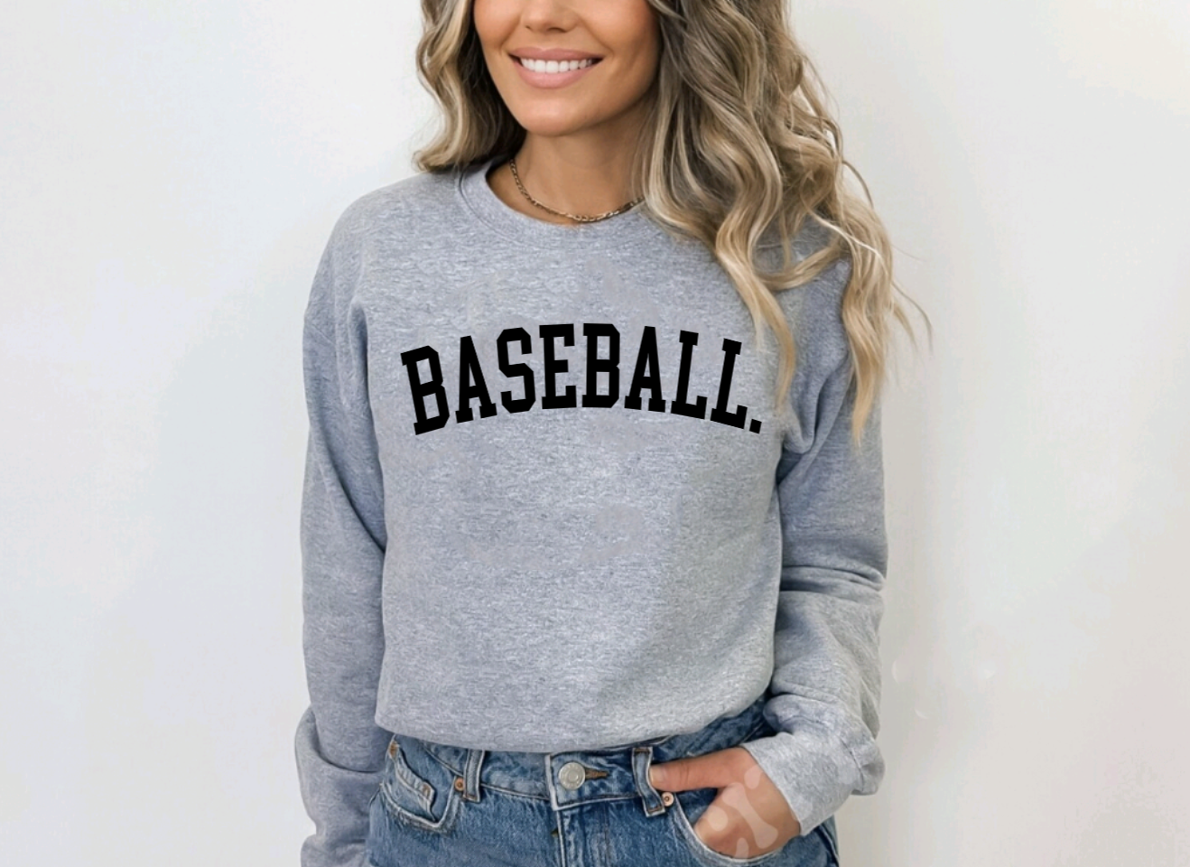 Baseball Grey Crewneck