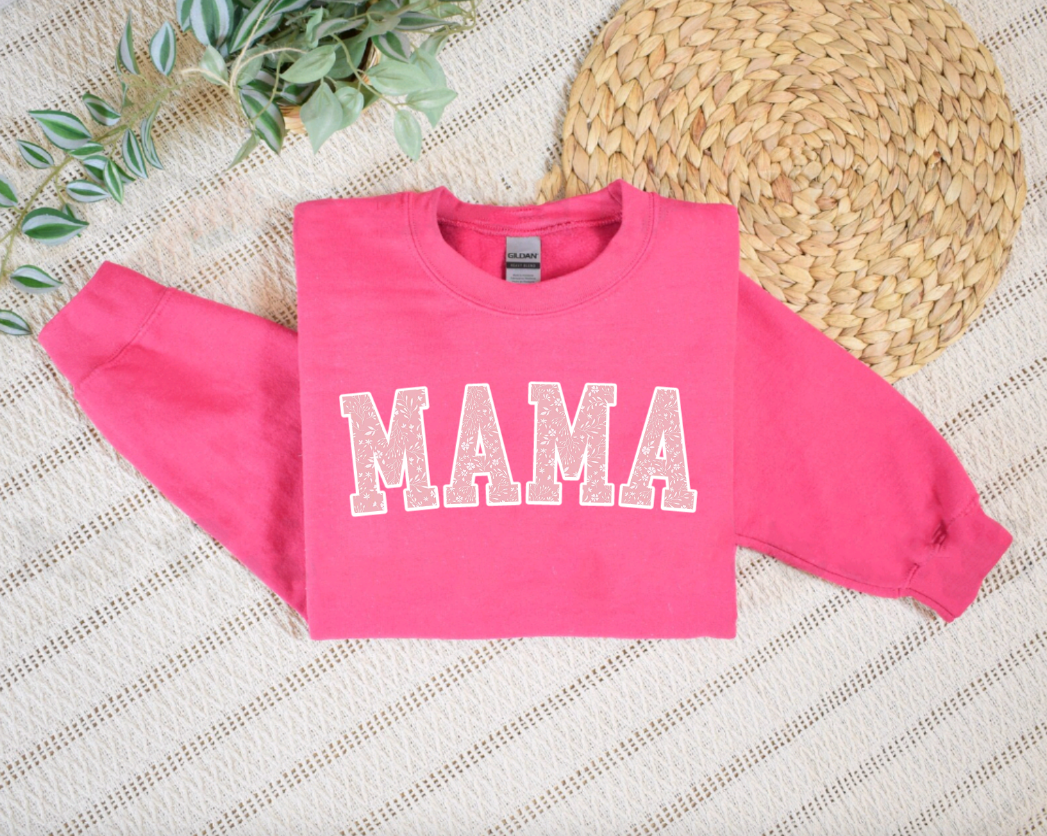 Mama Pink Flower Crewneck