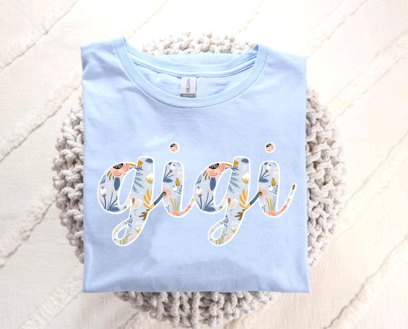 Light Blue Floral Gigi Tee