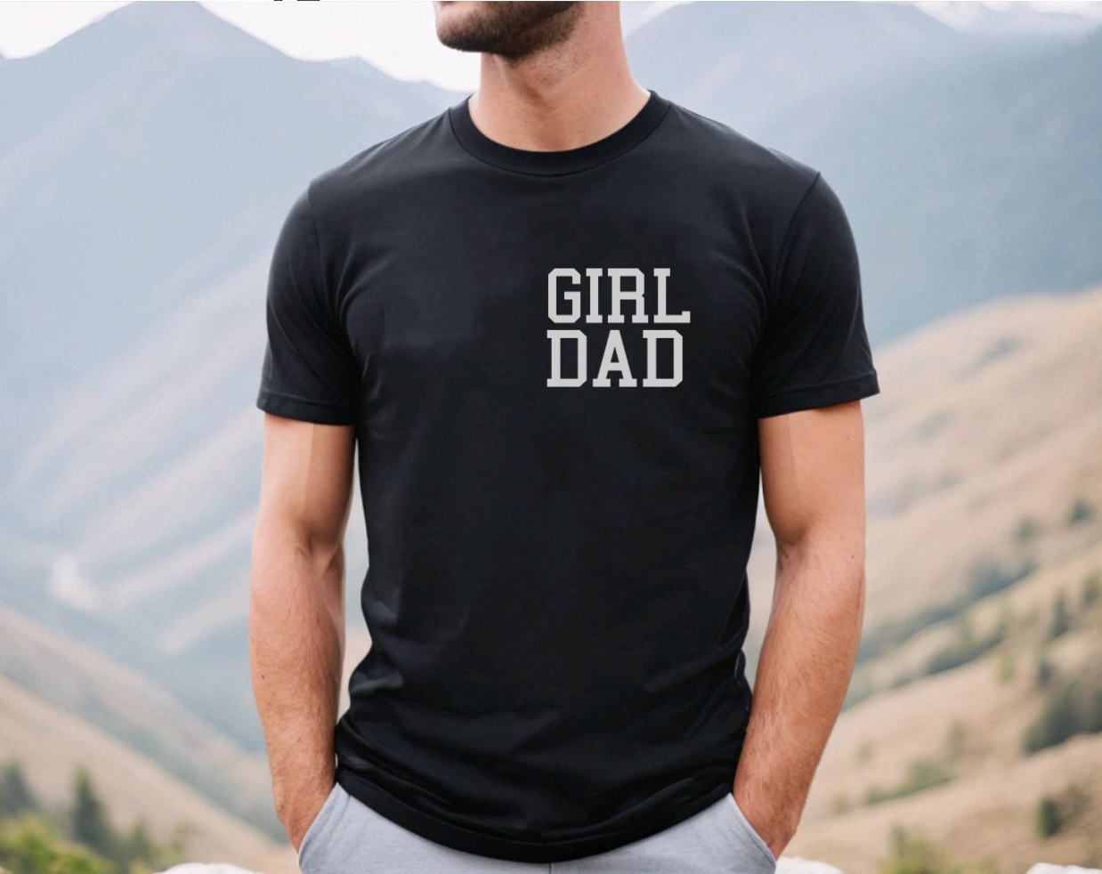 Girl Dad Black Tee