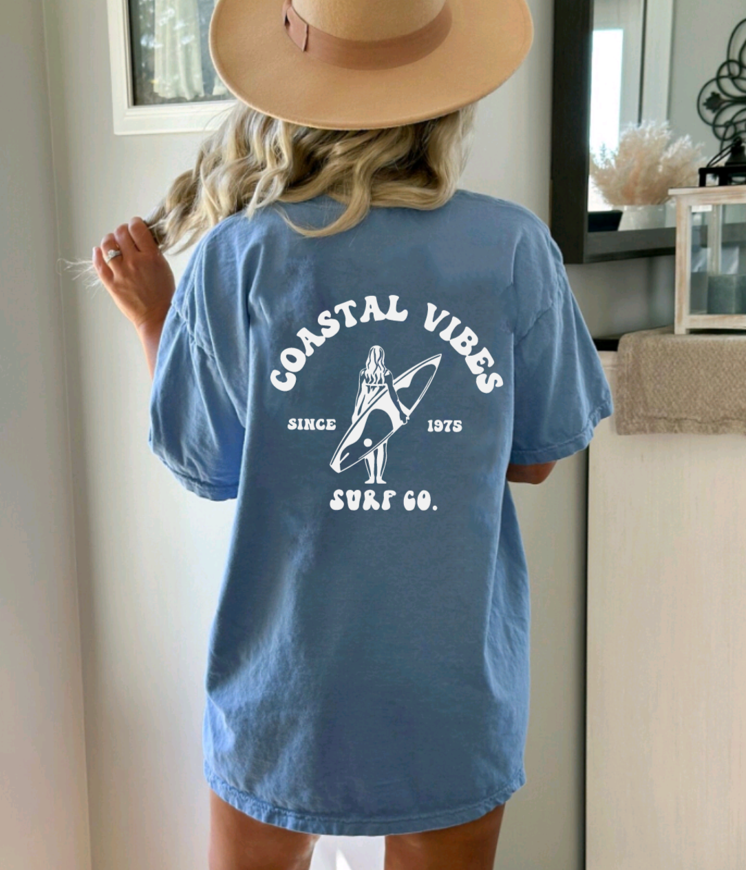Coastal Vibes – Surfing Summer Comfort Colors T-Shirt | Beachy Graphic Tee for Women