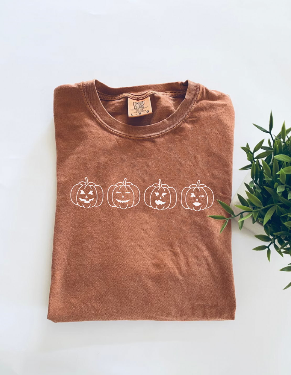 Jack-O-Lantern Halloween Comfy Burnt Orange Comfort Colors Shirt