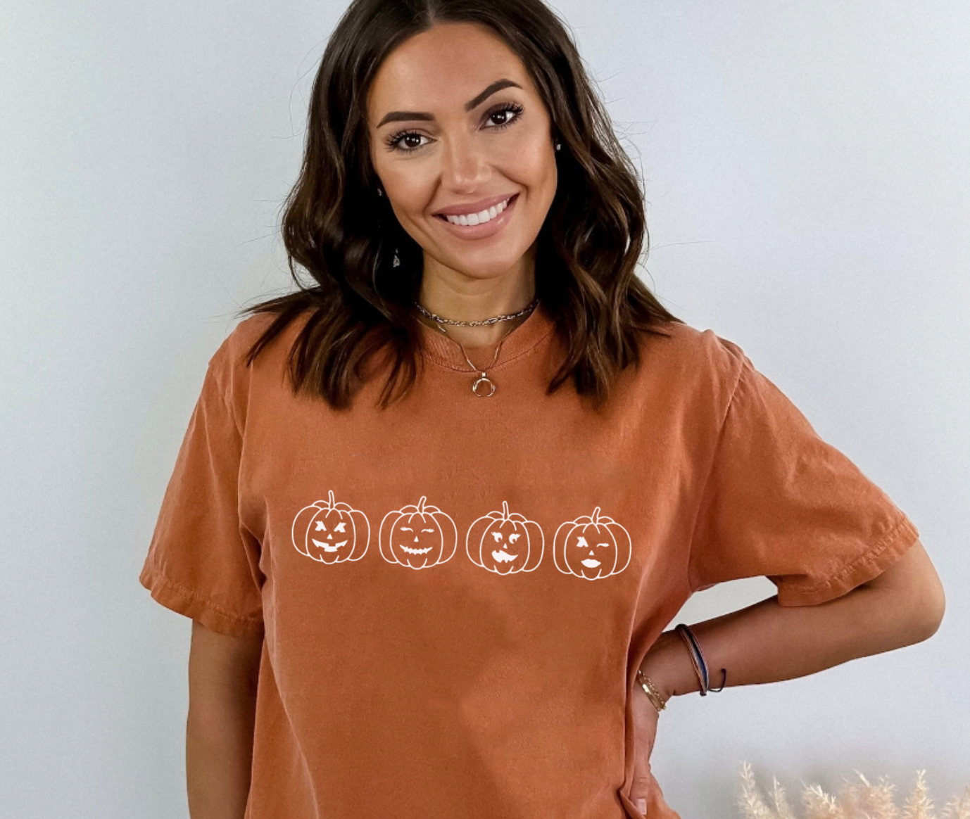 Jack-O-Lantern Halloween Comfy Burnt Orange Comfort Colors Shirt