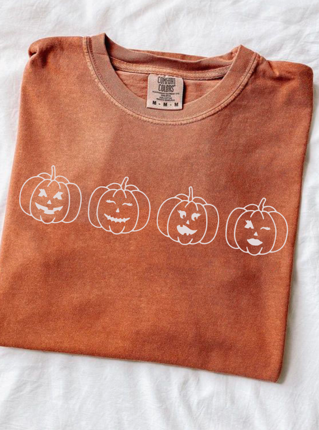 Jack-O-Lantern Halloween Comfy Burnt Orange Comfort Colors Shirt