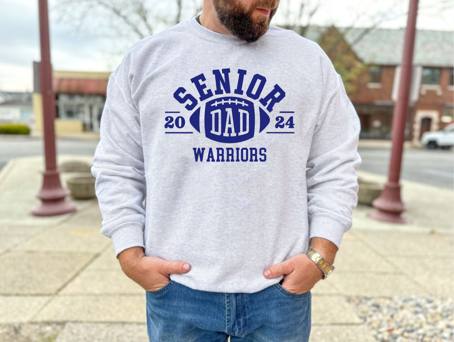 Customized Senior Football Dad Crewneck
