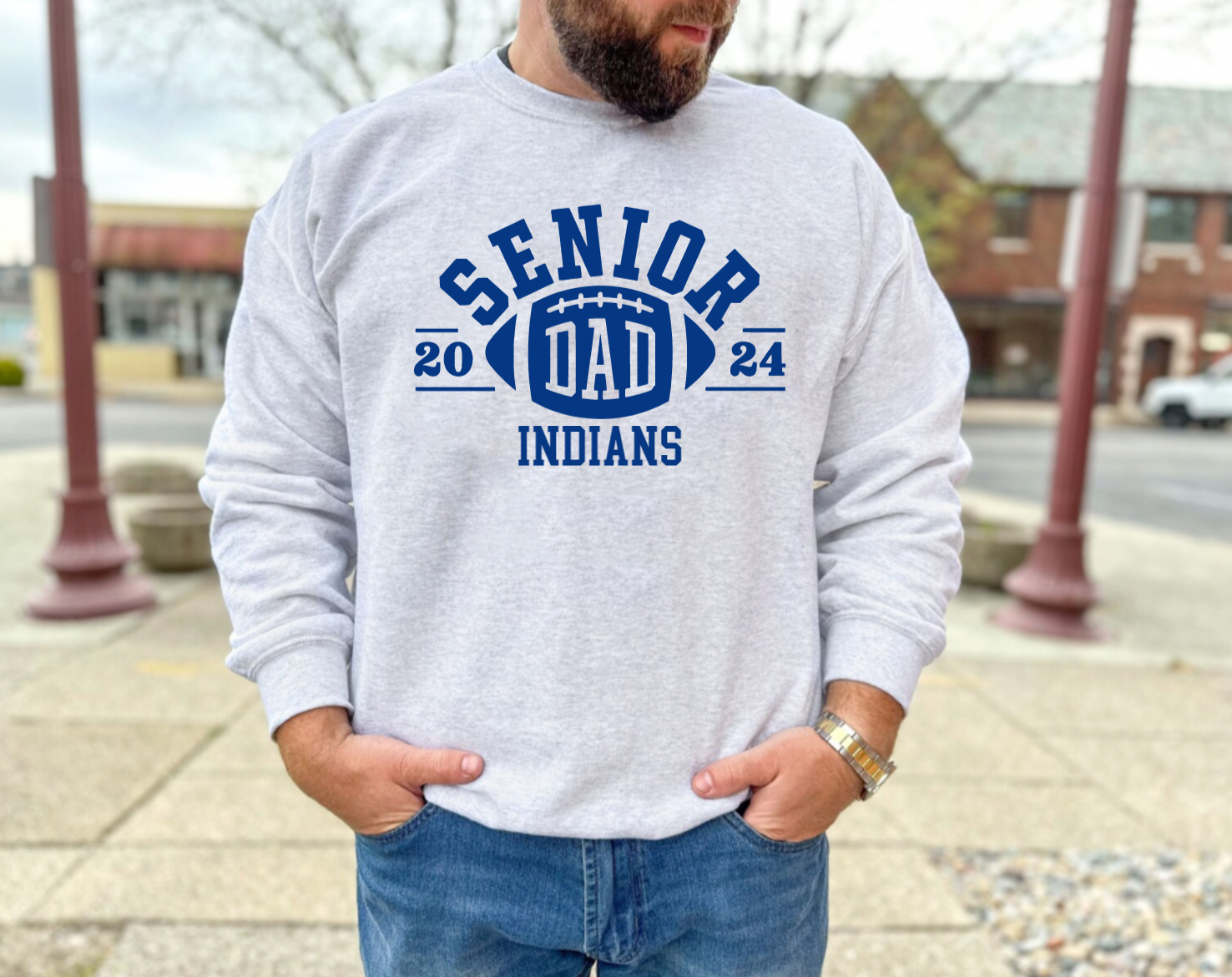 Customized Senior Football Dad Crewneck