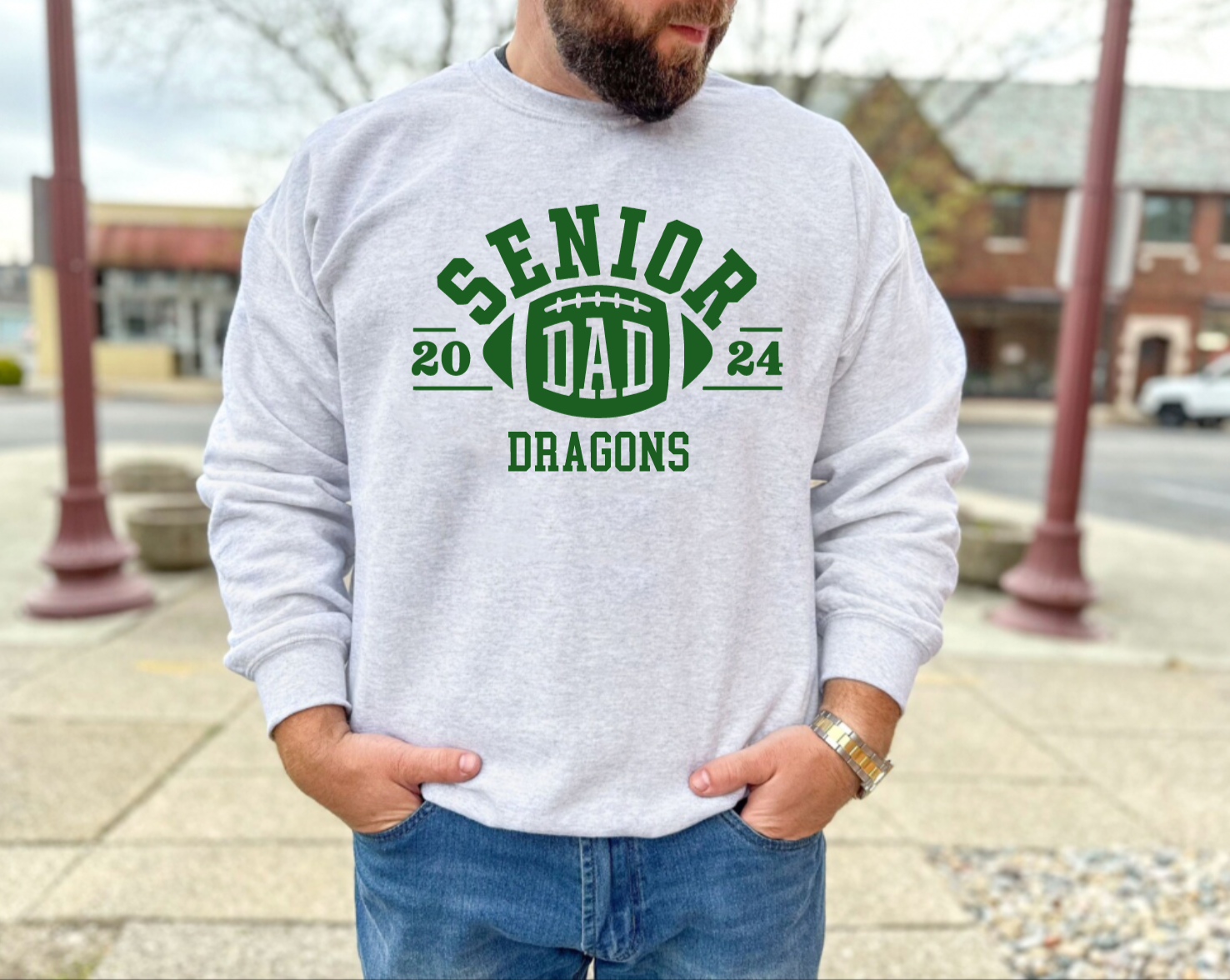 Customized Senior Football Dad Crewneck