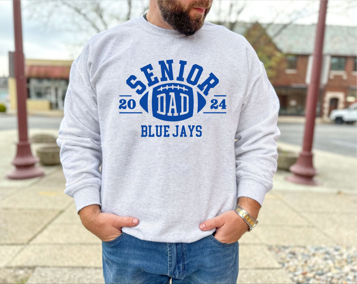 Customized Senior Football Dad Crewneck