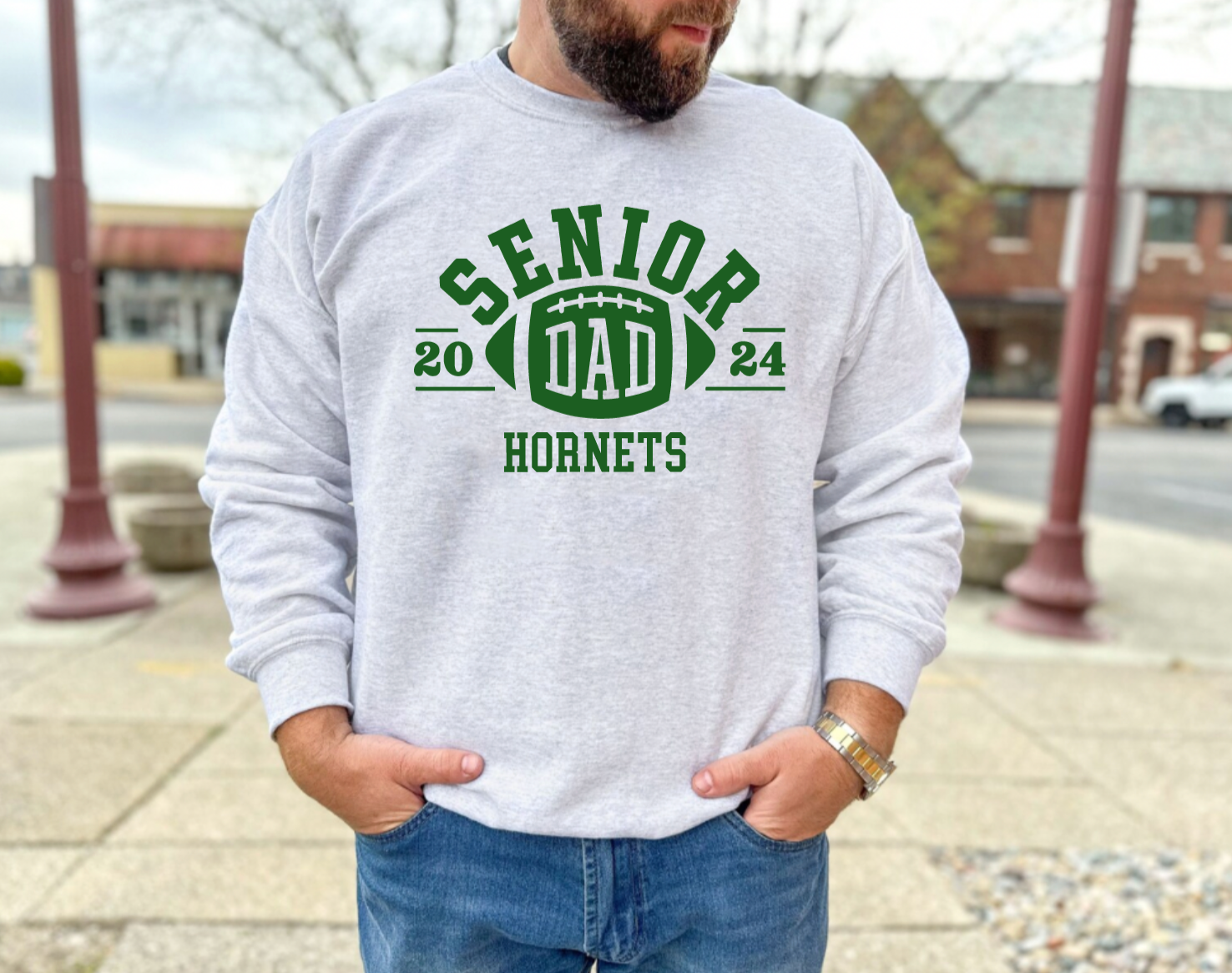 Customized Senior Football Dad Crewneck