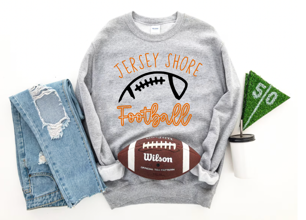 YOUTH Customized School Spirit Football Crewneck Sweatshirt