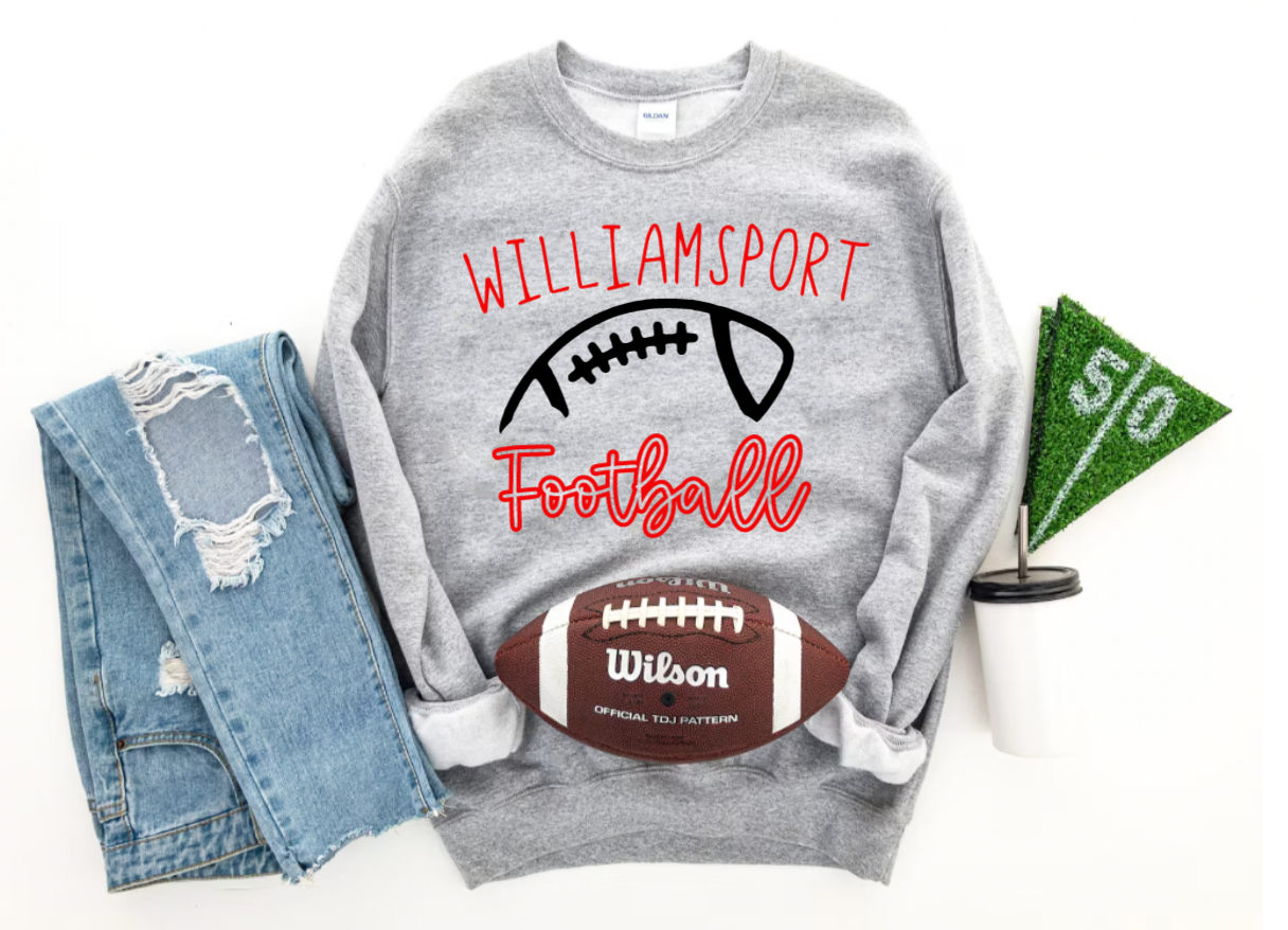 YOUTH Customized School Spirit Football Crewneck Sweatshirt