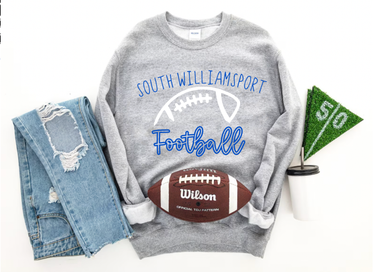 YOUTH Customized School Spirit Football Crewneck Sweatshirt
