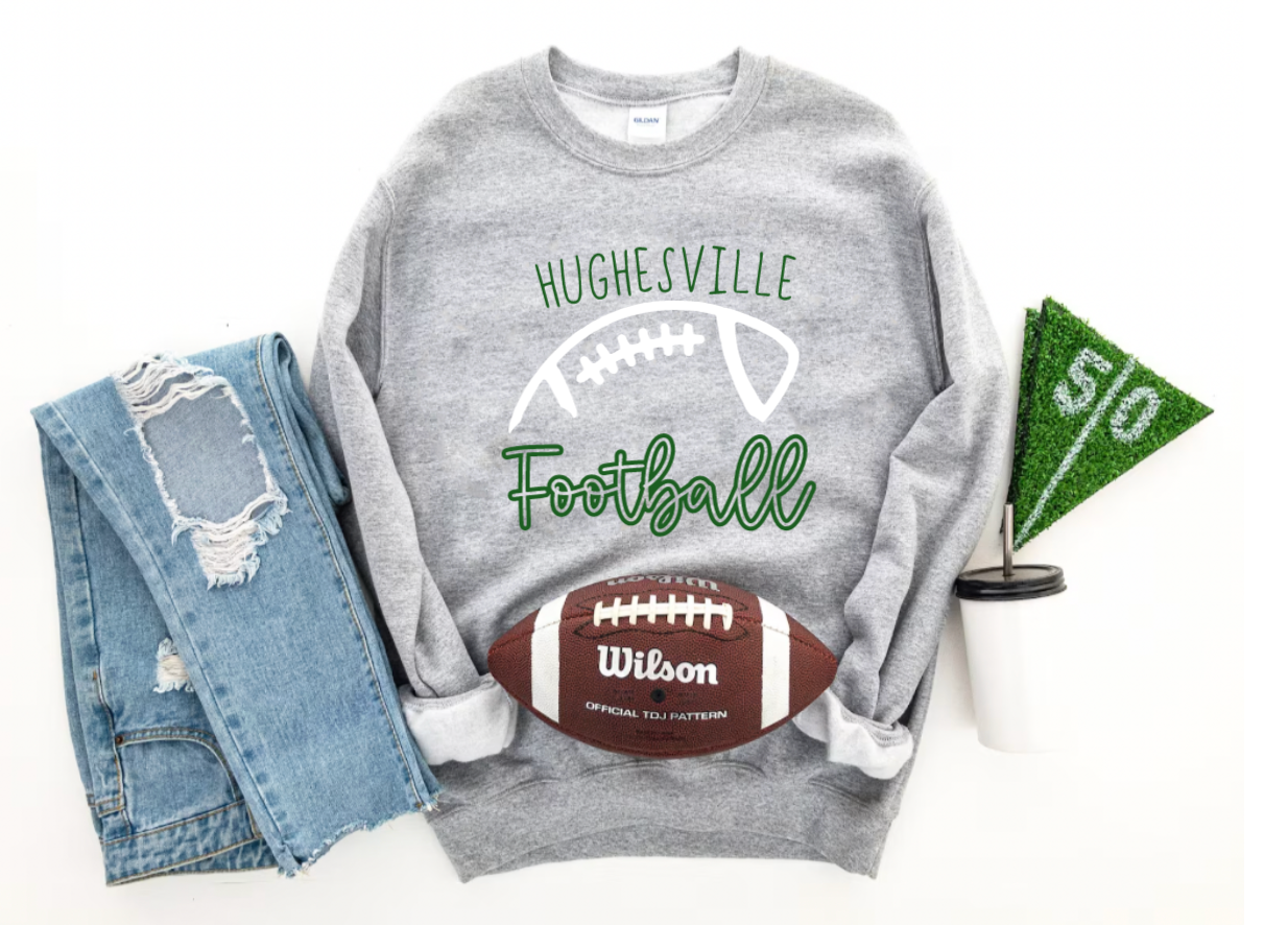 YOUTH Customized School Spirit Football Crewneck Sweatshirt