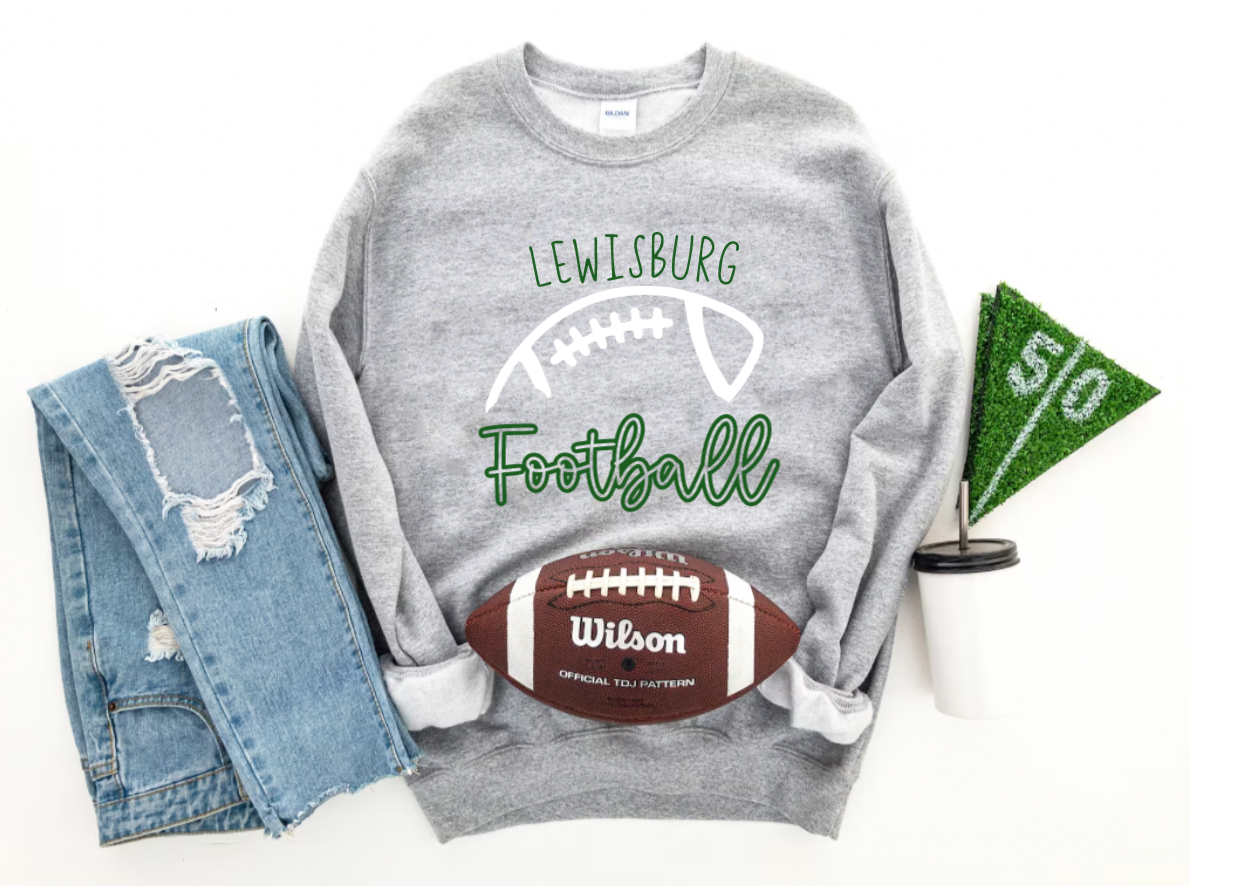 YOUTH Customized School Spirit Football Crewneck Sweatshirt