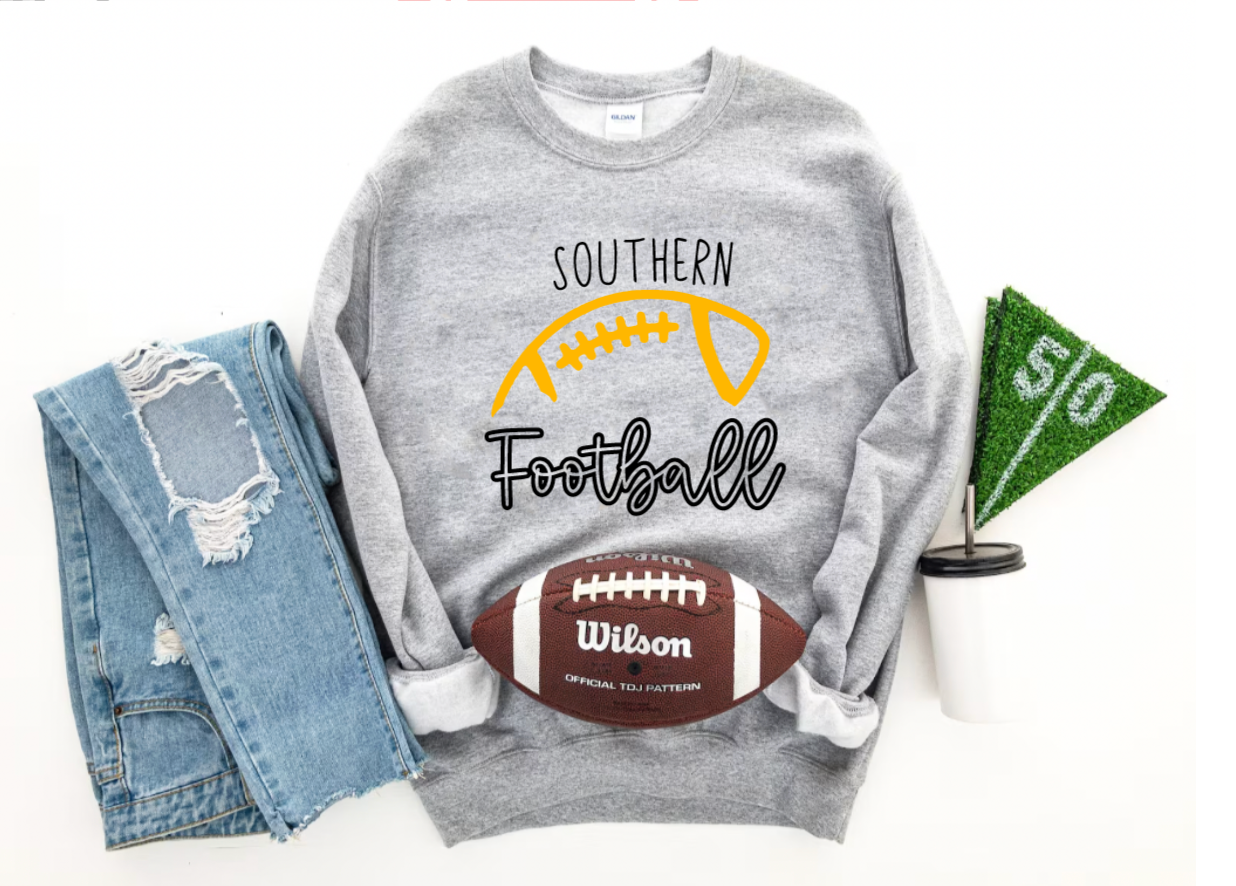 YOUTH Customized School Spirit Football Crewneck Sweatshirt