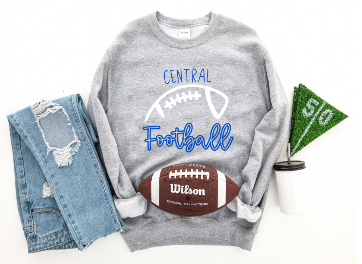 YOUTH Customized School Spirit Football Crewneck Sweatshirt