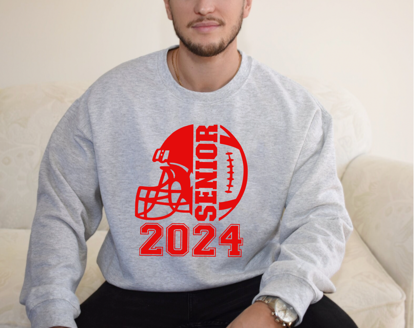 Senior Football Crewneck Sweatshirt