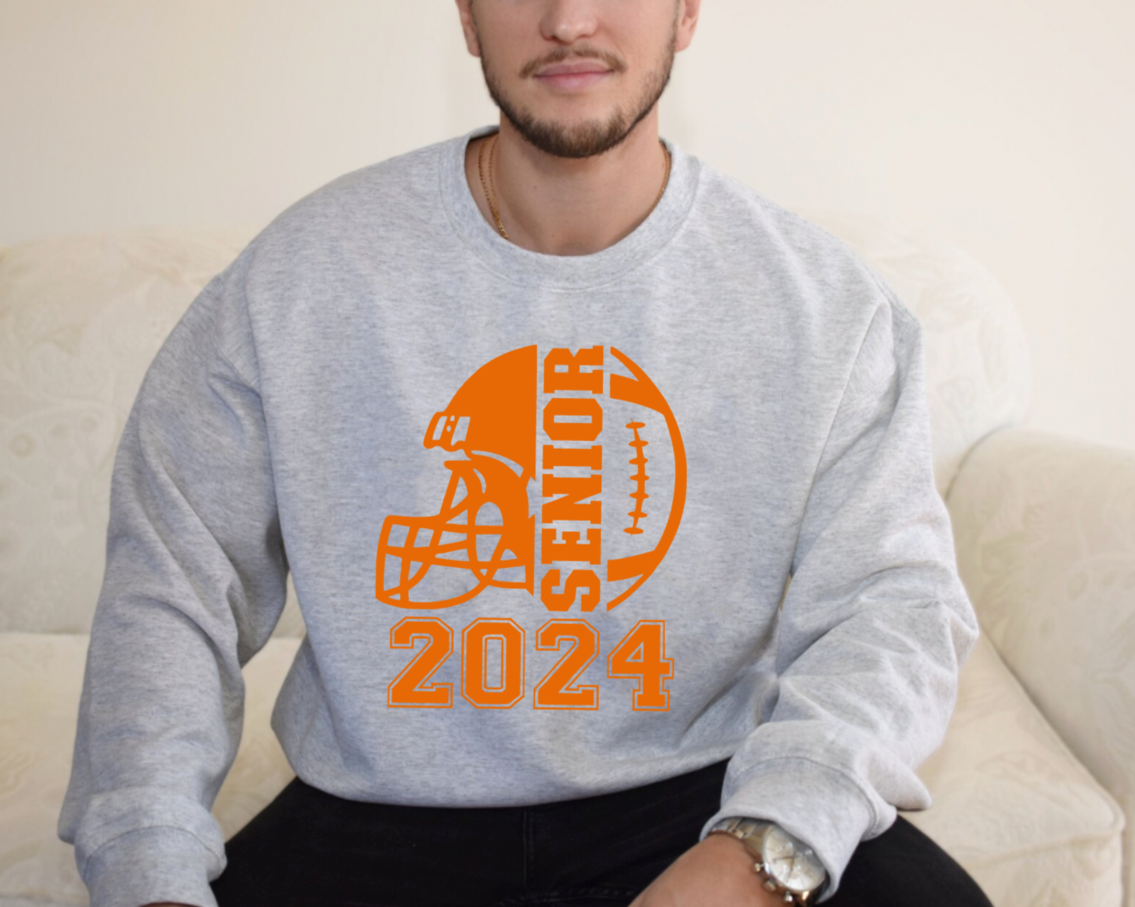 Senior Football Crewneck Sweatshirt