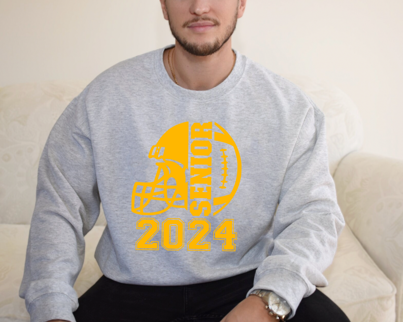 Senior Football Crewneck Sweatshirt